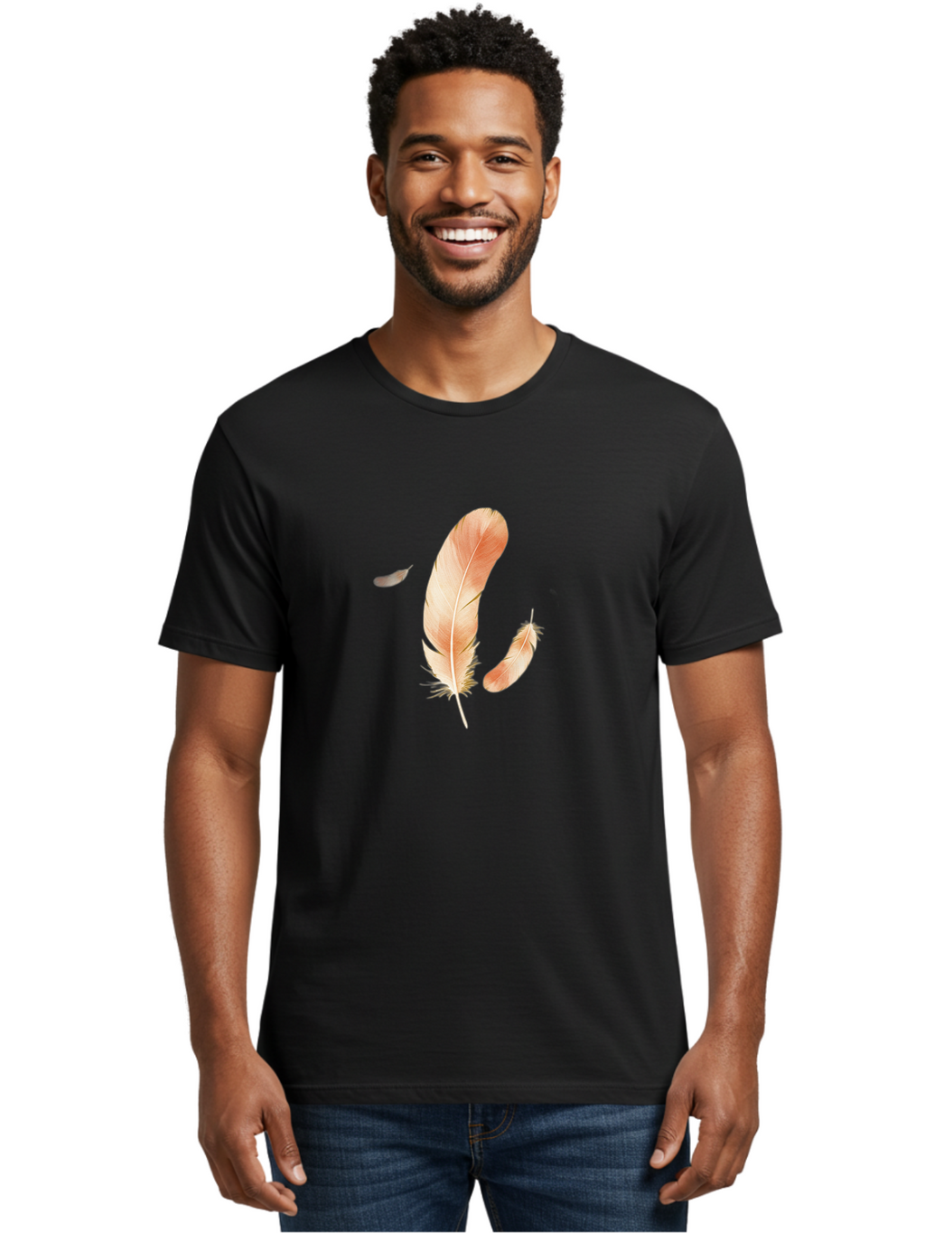 Feathers-4 Men'S Graphic Tee, 100% Cotton, Comfortable Casual Summer Wear, Machine Washable, Vintage Camera, Old Camera, Antique Camera, Black Camera, Classic Photography, Photography Equipment, Nostalgic Device, Film Camera, Camera Art Bai822