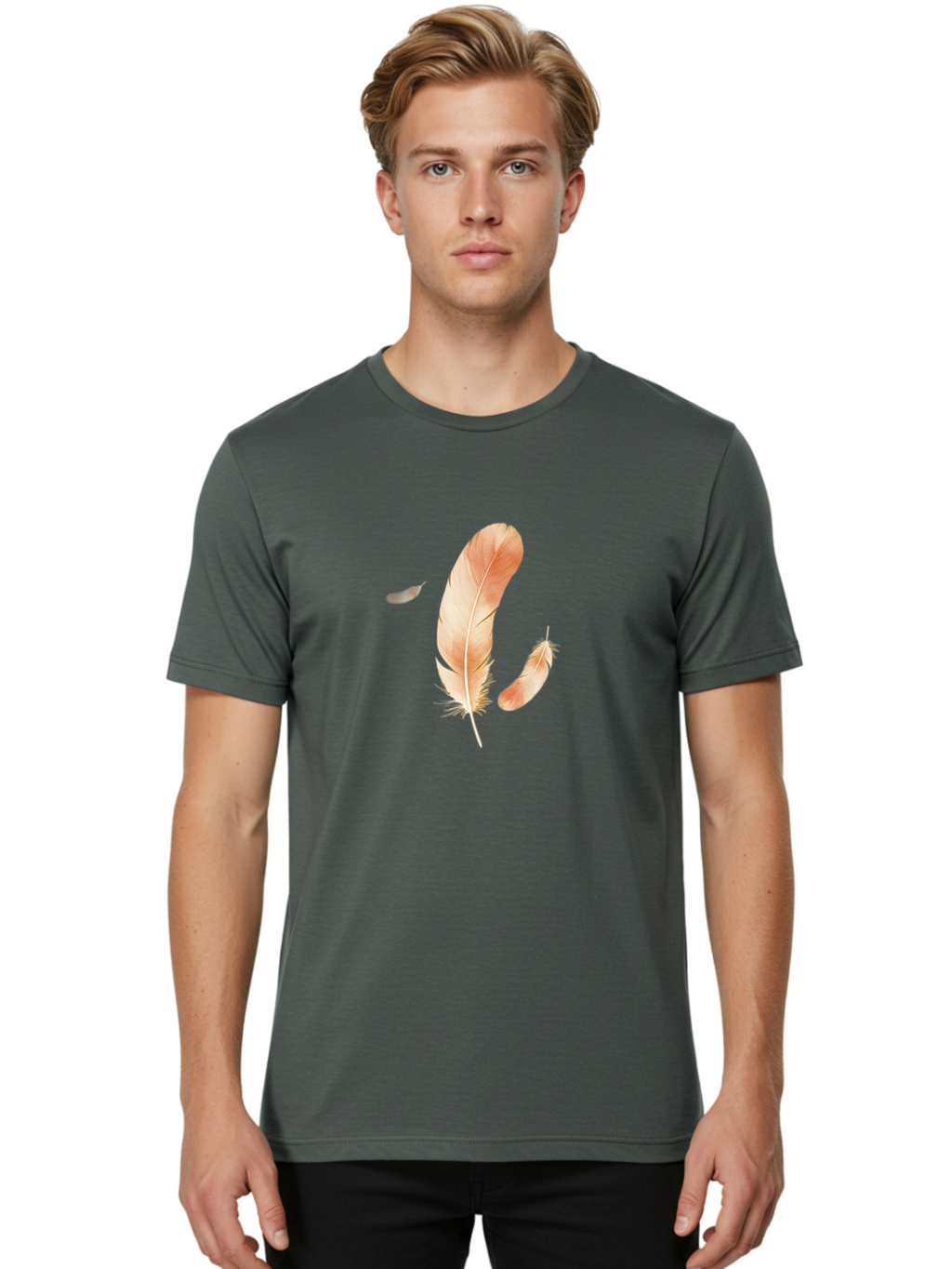 Feathers-4 Men'S Graphic Tee, 100% Cotton, Comfortable Casual Summer Wear, Machine Washable, Vintage Camera, Old Camera, Antique Camera, Black Camera, Classic Photography, Photography Equipment, Nostalgic Device, Film Camera, Camera Art Bai822