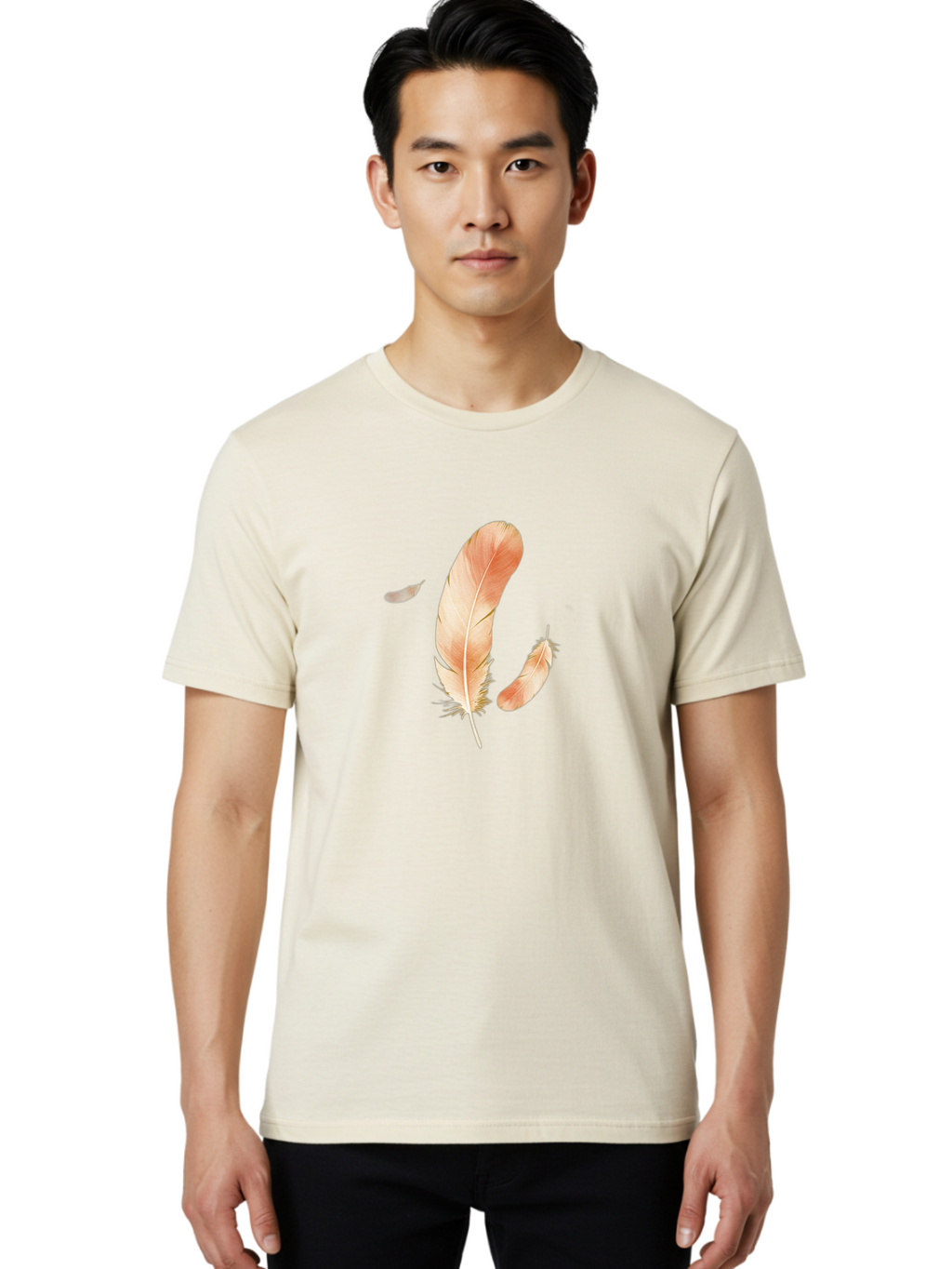 Feathers-4 Men'S Graphic Tee, 100% Cotton, Comfortable Casual Summer Wear, Machine Washable, Vintage Camera, Old Camera, Antique Camera, Black Camera, Classic Photography, Photography Equipment, Nostalgic Device, Film Camera, Camera Art Bai822