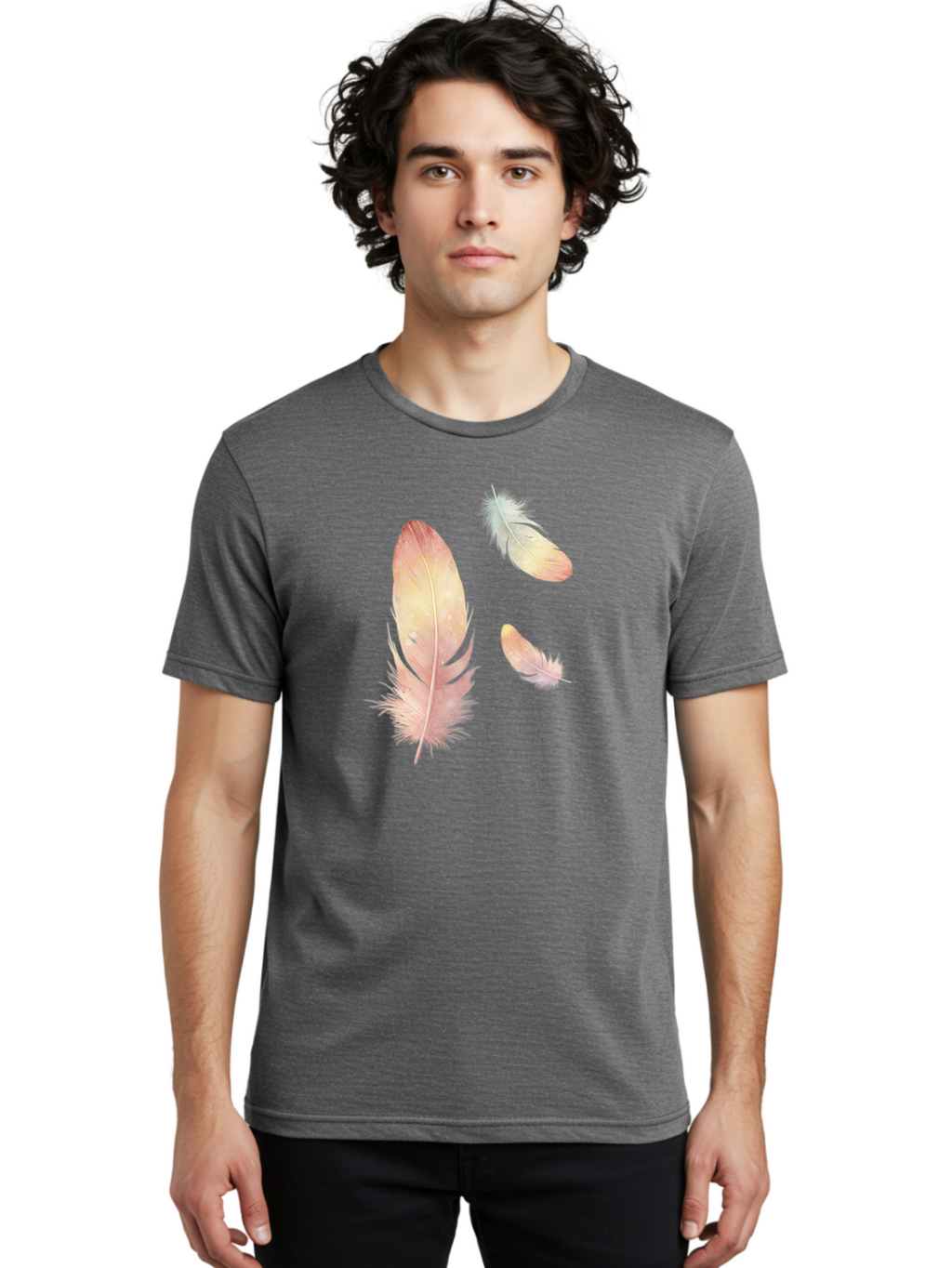 Feathers-5 Men'S Graphic Tee, 100% Cotton, Comfortable Casual Summer Wear, Machine Washable, Vintage Camera, Old Camera, Antique Camera, Black Camera, Classic Photography, Photography Equipment, Nostalgic Device, Film Camera, Camera Art Bai823