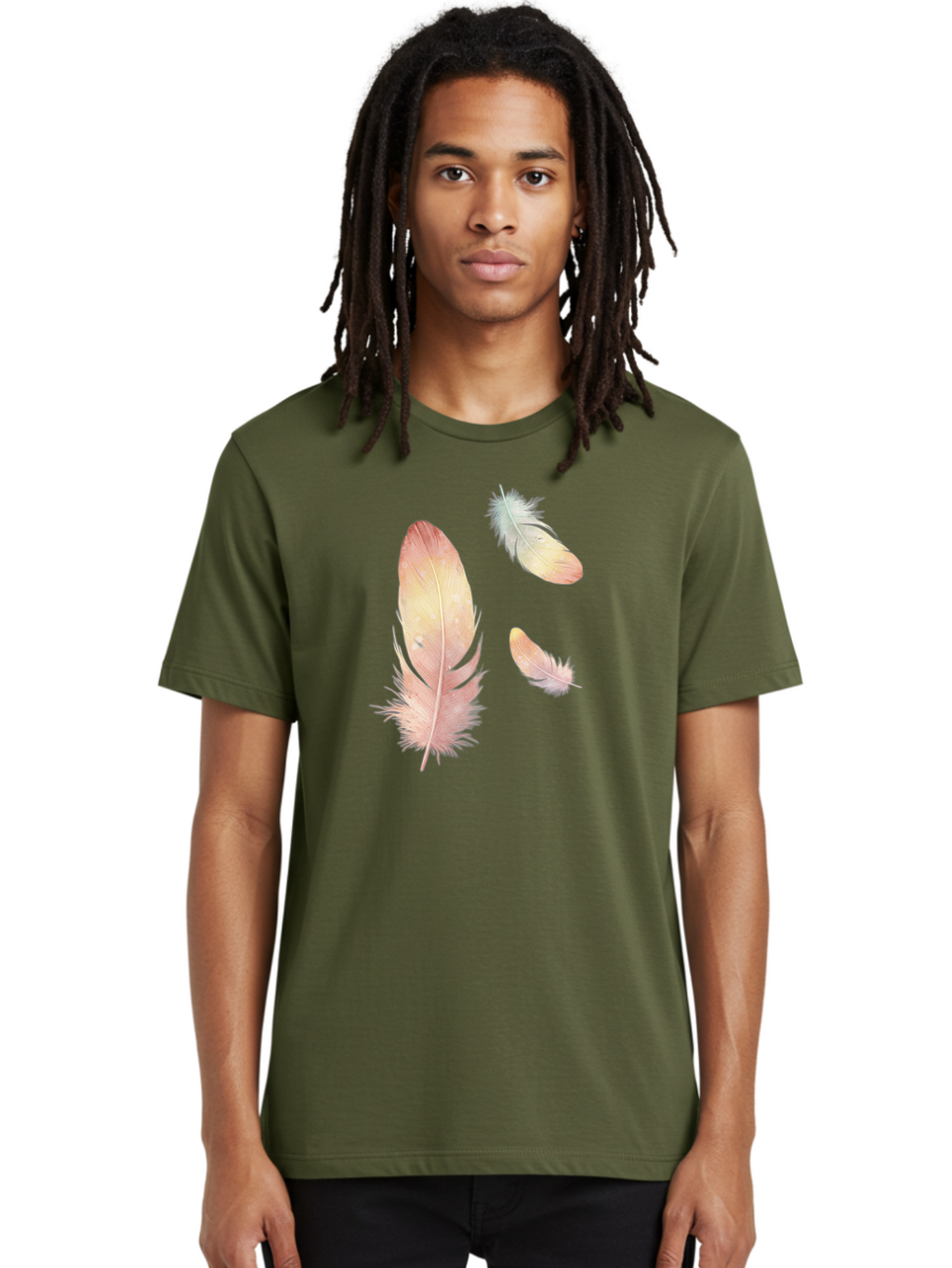 Feathers-5 Men'S Graphic Tee, 100% Cotton, Comfortable Casual Summer Wear, Machine Washable, Vintage Camera, Old Camera, Antique Camera, Black Camera, Classic Photography, Photography Equipment, Nostalgic Device, Film Camera, Camera Art Bai823