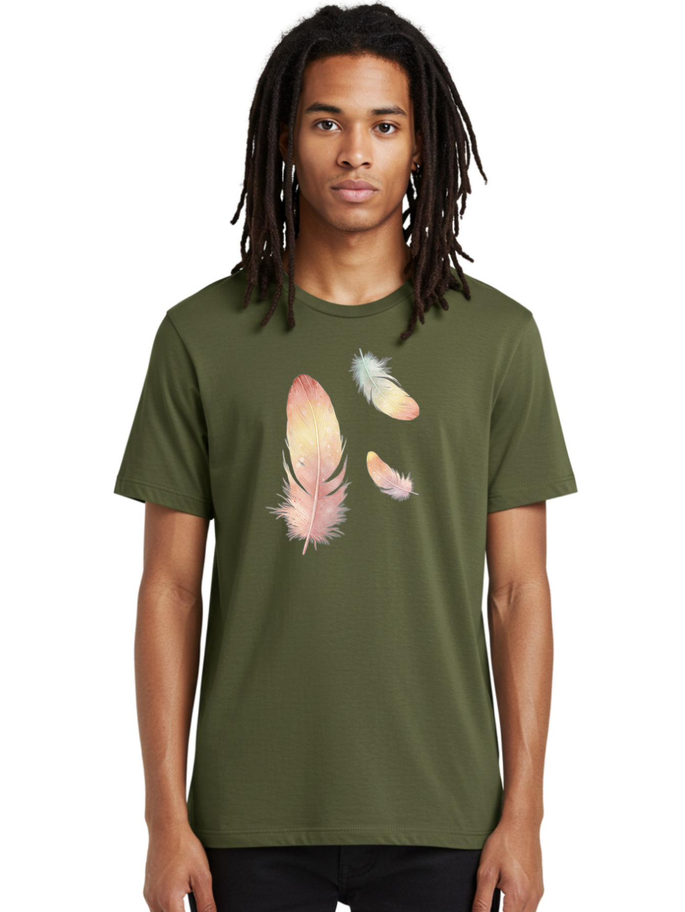 Feathers-5 Men'S Graphic Tee, 100% Cotton, Comfortable Casual Summer Wear, Machine Washable, Vintage Camera, Old Camera, Antique Camera, Black Camera, Classic Photography, Photography Equipment, Nostalgic Device, Film Camera, Camera Art Bai823