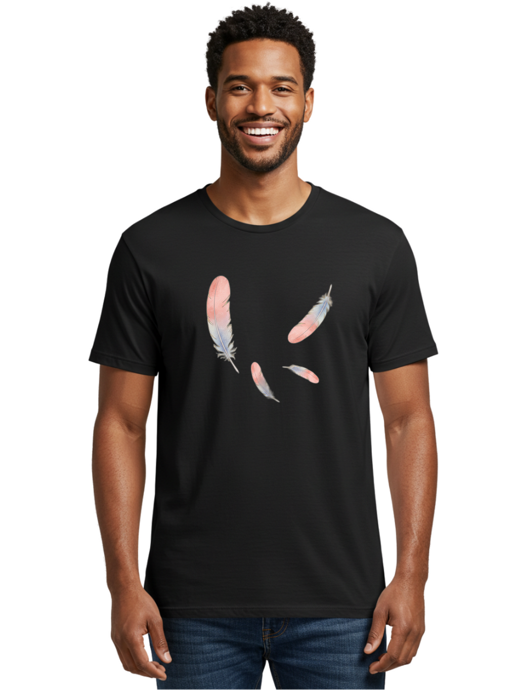 Feathers-6 Men'S Graphic Tee, 100% Cotton, Comfortable Casual Summer Wear, Machine Washable, Vintage Camera, Old Camera, Antique Camera, Black Camera, Classic Photography, Photography Equipment, Nostalgic Device, Film Camera, Camera Art Bai824