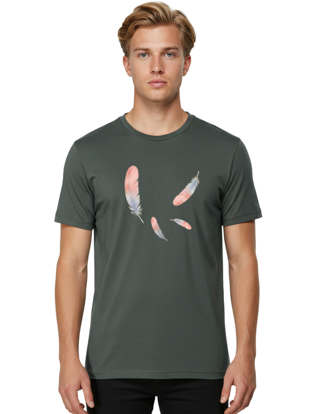 Feathers-6 Men'S Graphic Tee, 100% Cotton, Comfortable Casual Summer Wear, Machine Washable, Vintage Camera, Old Camera, Antique Camera, Black Camera, Classic Photography, Photography Equipment, Nostalgic Device, Film Camera, Camera Art Bai824