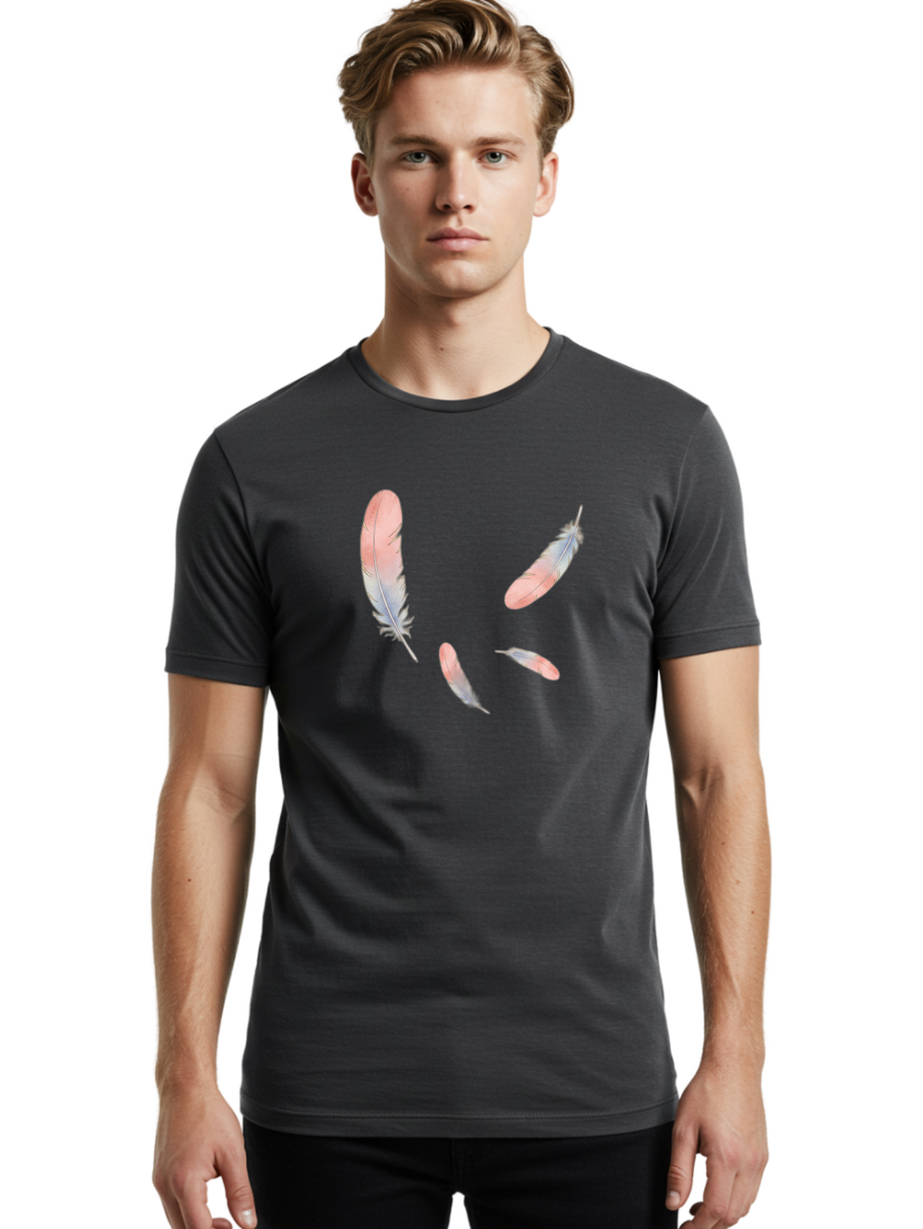 Feathers-6 Men'S Graphic Tee, 100% Cotton, Comfortable Casual Summer Wear, Machine Washable, Vintage Camera, Old Camera, Antique Camera, Black Camera, Classic Photography, Photography Equipment, Nostalgic Device, Film Camera, Camera Art Bai824