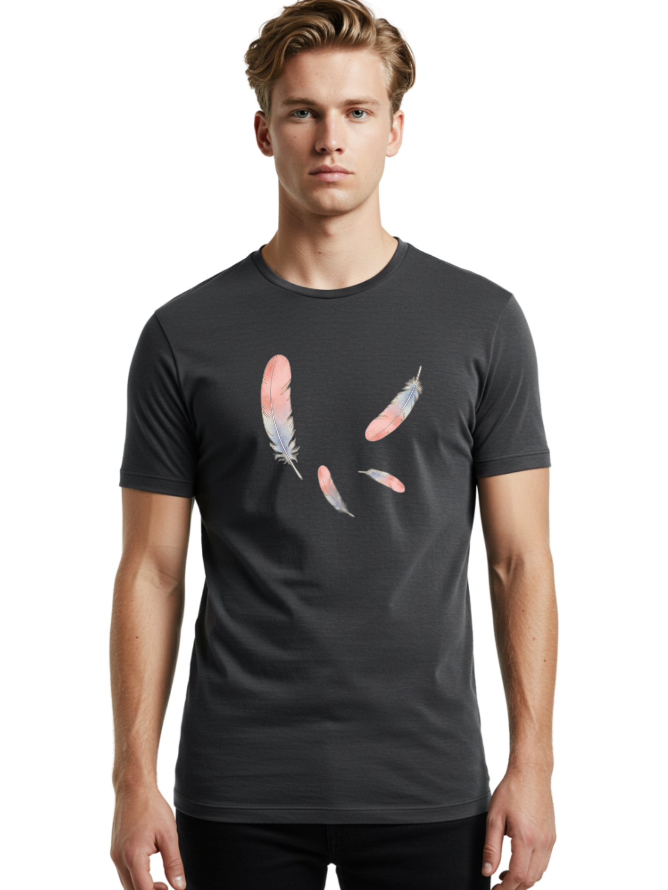 Feathers-6 Men'S Graphic Tee, 100% Cotton, Comfortable Casual Summer Wear, Machine Washable, Vintage Camera, Old Camera, Antique Camera, Black Camera, Classic Photography, Photography Equipment, Nostalgic Device, Film Camera, Camera Art Bai824