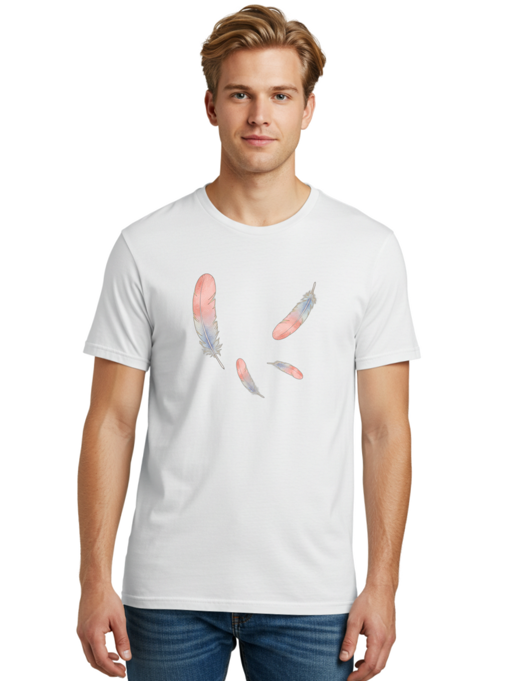 Feathers-6 Men'S Graphic Tee, 100% Cotton, Comfortable Casual Summer Wear, Machine Washable, Vintage Camera, Old Camera, Antique Camera, Black Camera, Classic Photography, Photography Equipment, Nostalgic Device, Film Camera, Camera Art Bai824