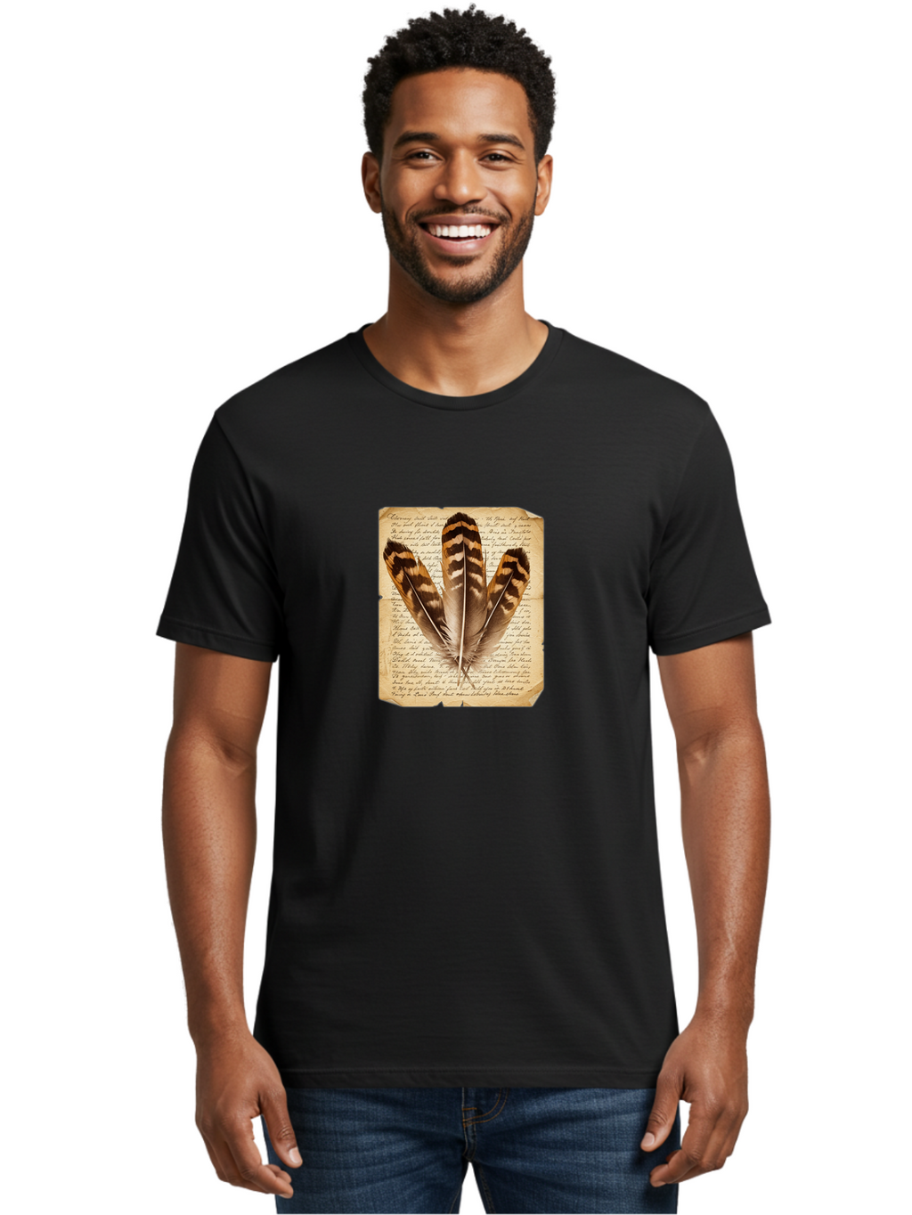 Feathers-On-Letter Men'S Graphic Tee, 100% Cotton, Comfortable Casual Summer Wear, Machine Washable, Vintage Camera, Old Camera, Antique Camera, Black Camera, Classic Photography, Photography Equipment, Nostalgic Device, Film Camera, Bai829