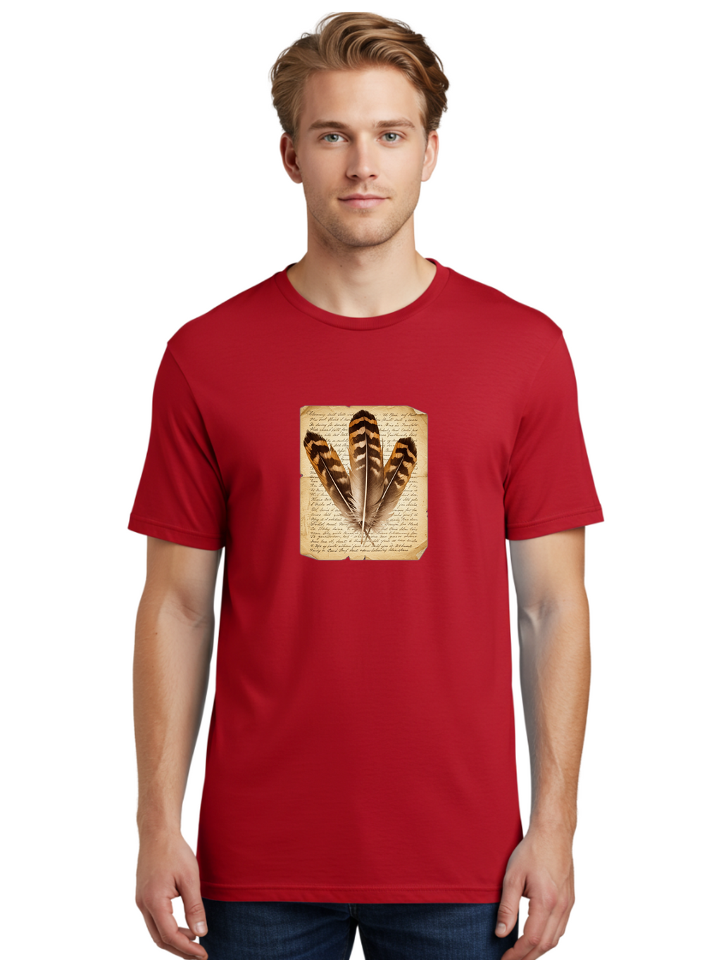 Feathers-On-Letter Men'S Graphic Tee, 100% Cotton, Comfortable Casual Summer Wear, Machine Washable, Vintage Camera, Old Camera, Antique Camera, Black Camera, Classic Photography, Photography Equipment, Nostalgic Device, Film Camera, Bai829