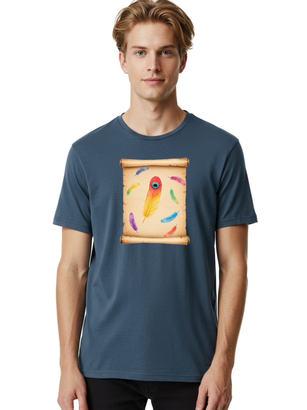 Feathers-On-Parchment Men'S Graphic Tee, 100% Cotton, Comfortable Casual Summer Wear, Machine Washable, Vintage Camera, Old Camera, Antique Camera, Black Camera, Classic Photography, Photography Equipment, Nostalgic Device, Film Camera, Bai830
