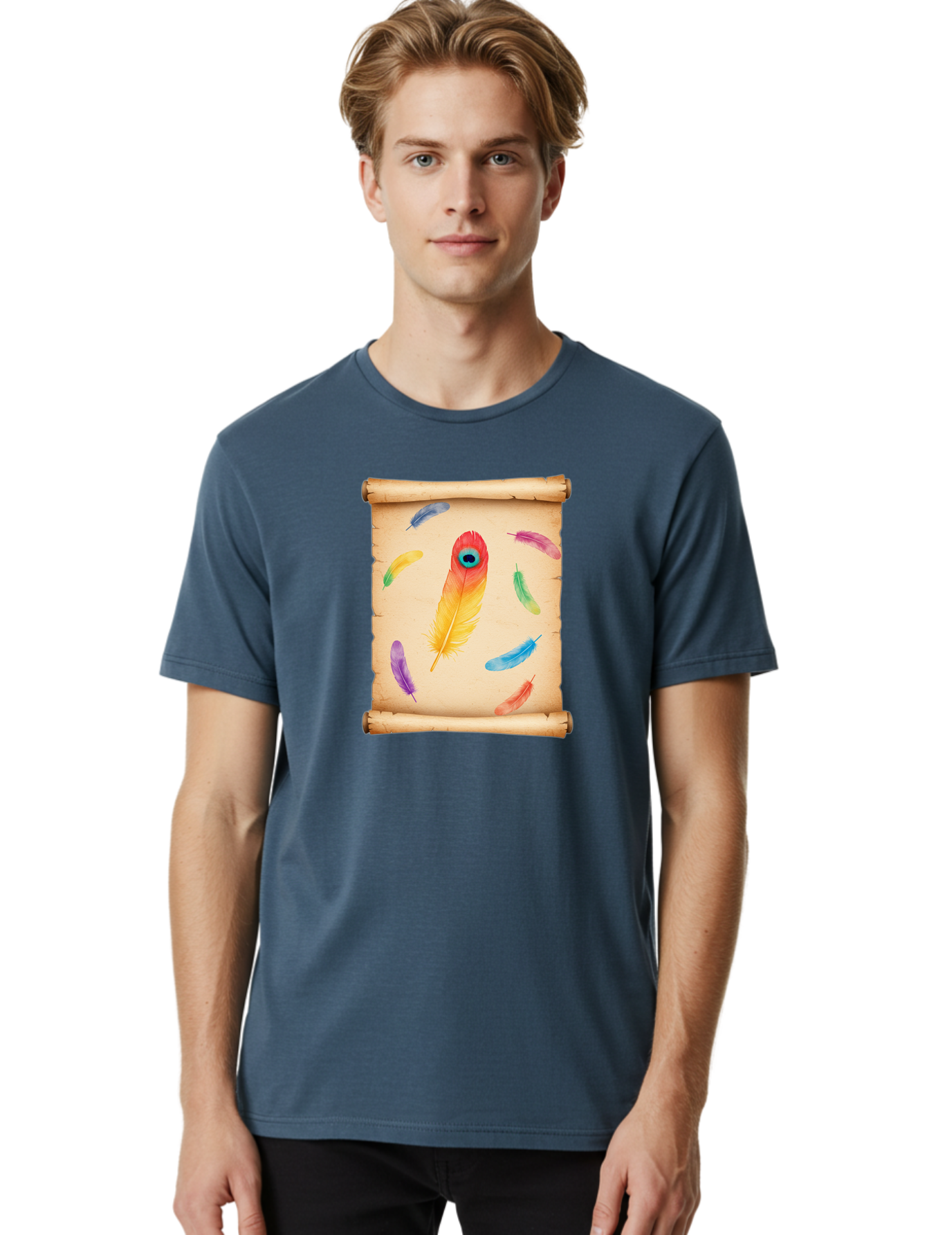 Feathers-On-Parchment Men'S Graphic Tee, 100% Cotton, Comfortable Casual Summer Wear, Machine Washable, Vintage Camera, Old Camera, Antique Camera, Black Camera, Classic Photography, Photography Equipment, Nostalgic Device, Film Camera, Bai830