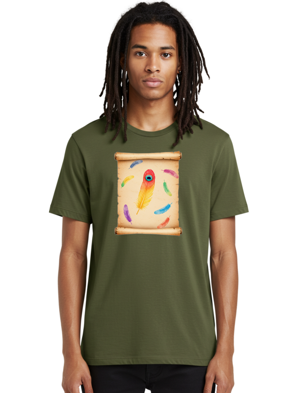 Feathers-On-Parchment Men'S Graphic Tee, 100% Cotton, Comfortable Casual Summer Wear, Machine Washable, Vintage Camera, Old Camera, Antique Camera, Black Camera, Classic Photography, Photography Equipment, Nostalgic Device, Film Camera, Bai830