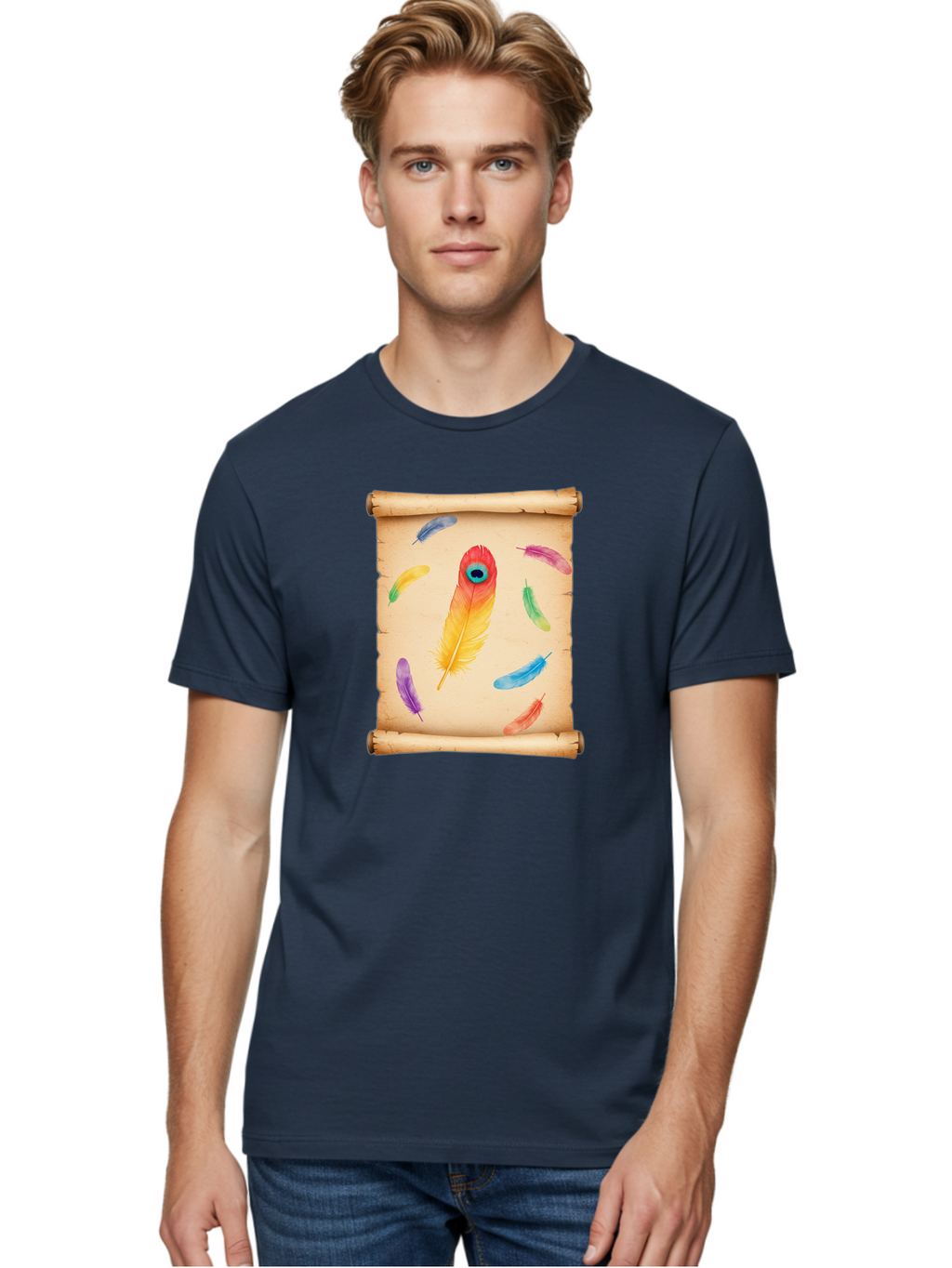 Feathers-On-Parchment Men'S Graphic Tee, 100% Cotton, Comfortable Casual Summer Wear, Machine Washable, Vintage Camera, Old Camera, Antique Camera, Black Camera, Classic Photography, Photography Equipment, Nostalgic Device, Film Camera, Bai830