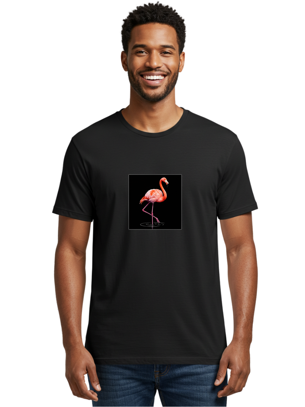 Flamingo-2 Men'S Graphic Tee, 100% Cotton, Comfortable Casual Summer Wear, Machine Washable, Vintage Camera, Old Camera, Antique Camera, Black Camera, Classic Photography, Photography Equipment, Nostalgic Device, Film Camera, Camera Art Bai833