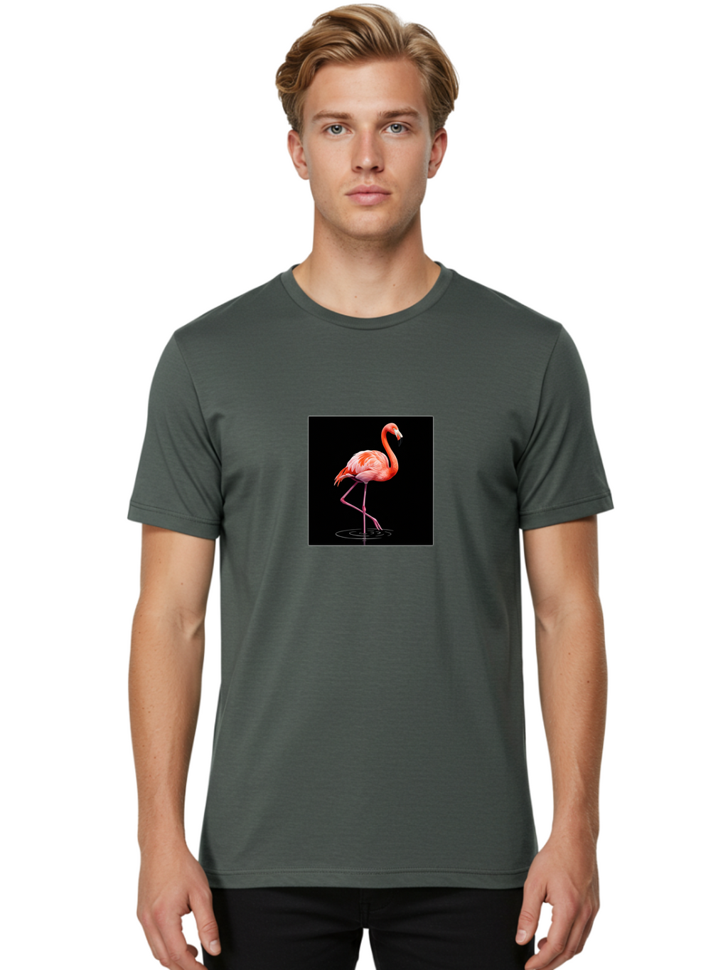Flamingo-2 Men'S Graphic Tee, 100% Cotton, Comfortable Casual Summer Wear, Machine Washable, Vintage Camera, Old Camera, Antique Camera, Black Camera, Classic Photography, Photography Equipment, Nostalgic Device, Film Camera, Camera Art Bai833
