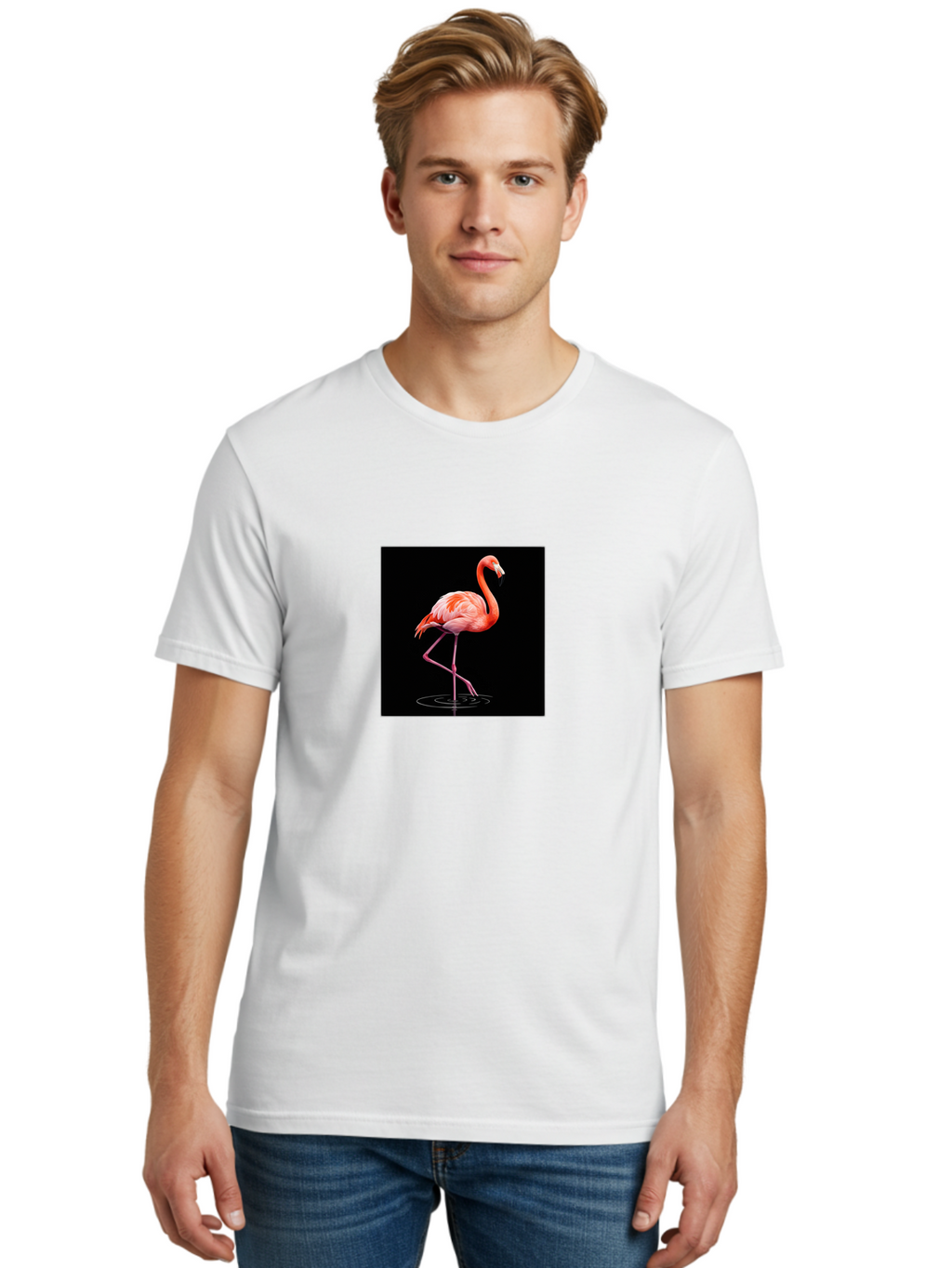 Flamingo-2 Men'S Graphic Tee, 100% Cotton, Comfortable Casual Summer Wear, Machine Washable, Vintage Camera, Old Camera, Antique Camera, Black Camera, Classic Photography, Photography Equipment, Nostalgic Device, Film Camera, Camera Art Bai833