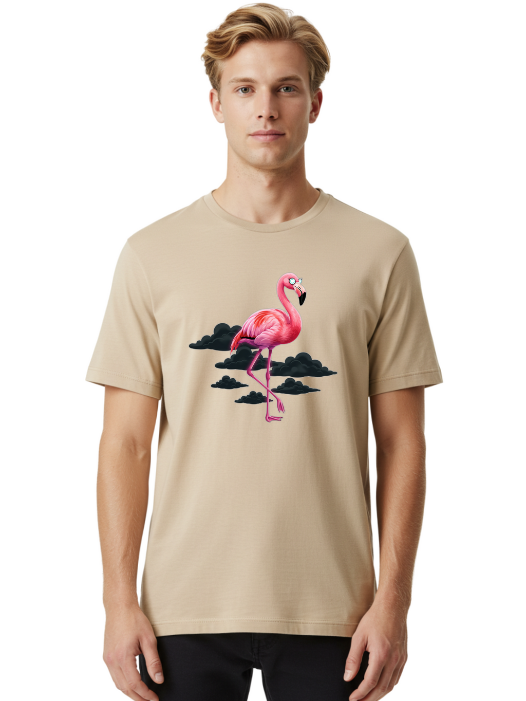 Flamingo-4 Men'S Graphic Tee, 100% Cotton, Comfortable Casual Summer Wear, Machine Washable, Vintage Camera, Old Camera, Antique Camera, Black Camera, Classic Photography, Photography Equipment, Nostalgic Device, Film Camera, Camera Art Bai835