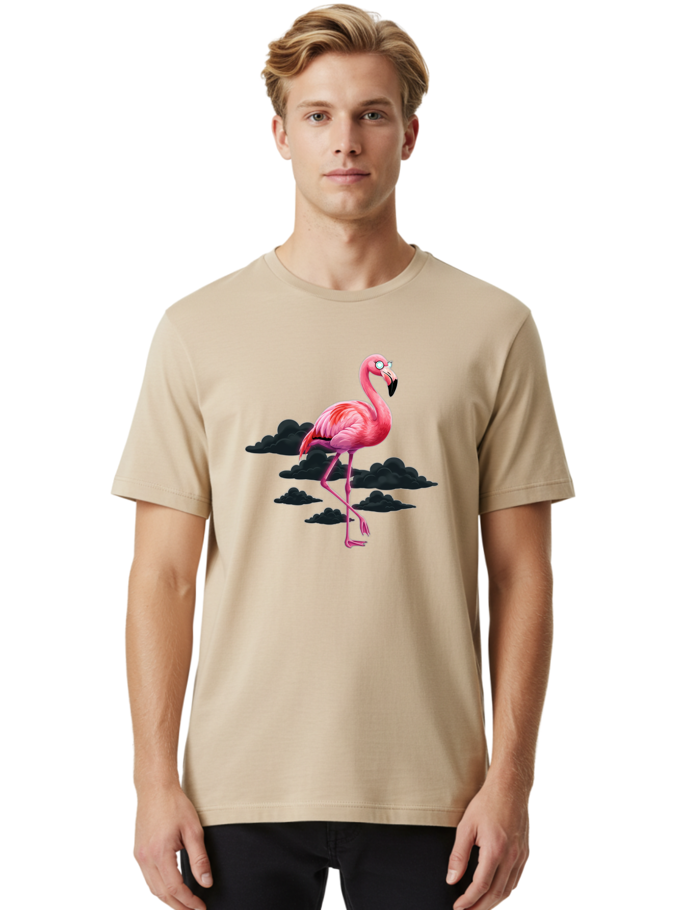 Flamingo-4 Men'S Graphic Tee, 100% Cotton, Comfortable Casual Summer Wear, Machine Washable, Vintage Camera, Old Camera, Antique Camera, Black Camera, Classic Photography, Photography Equipment, Nostalgic Device, Film Camera, Camera Art Bai835