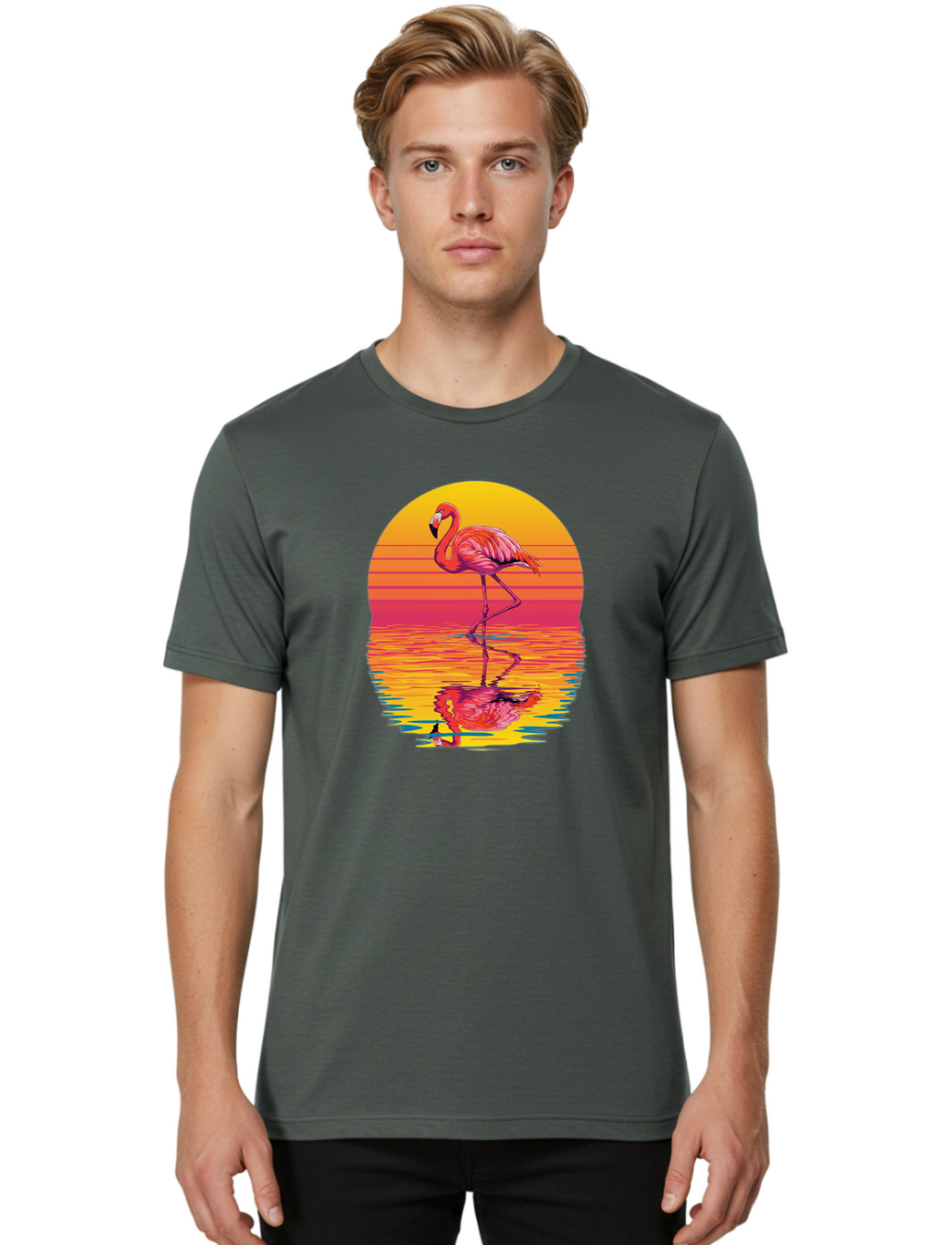 Flamingo-8 Men'S Graphic Tee, 100% Cotton, Comfortable Casual Summer Wear, Machine Washable, Vintage Camera, Old Camera, Antique Camera, Black Camera, Classic Photography, Photography Equipment, Nostalgic Device, Film Camera, Camera Art Bai839