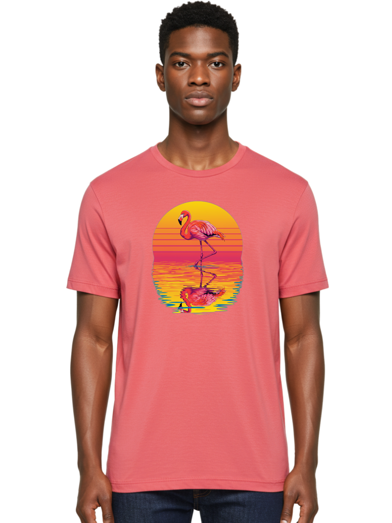 Flamingo-8 Men'S Graphic Tee, 100% Cotton, Comfortable Casual Summer Wear, Machine Washable, Vintage Camera, Old Camera, Antique Camera, Black Camera, Classic Photography, Photography Equipment, Nostalgic Device, Film Camera, Camera Art Bai839
