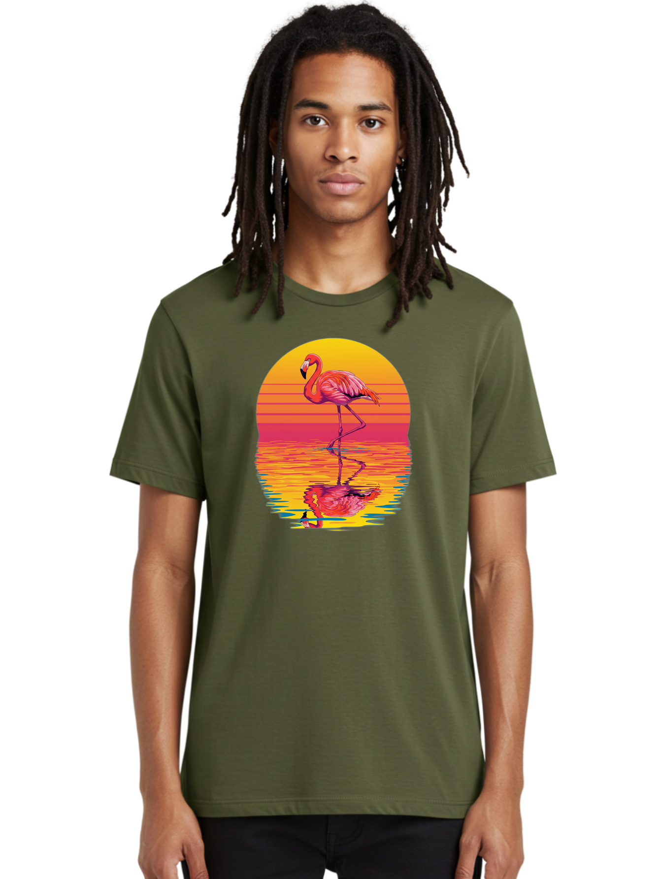 Flamingo-8 Men'S Graphic Tee, 100% Cotton, Comfortable Casual Summer Wear, Machine Washable, Vintage Camera, Old Camera, Antique Camera, Black Camera, Classic Photography, Photography Equipment, Nostalgic Device, Film Camera, Camera Art Bai839