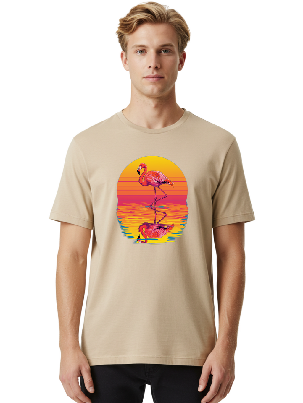 Flamingo-8 Men'S Graphic Tee, 100% Cotton, Comfortable Casual Summer Wear, Machine Washable, Vintage Camera, Old Camera, Antique Camera, Black Camera, Classic Photography, Photography Equipment, Nostalgic Device, Film Camera, Camera Art Bai839