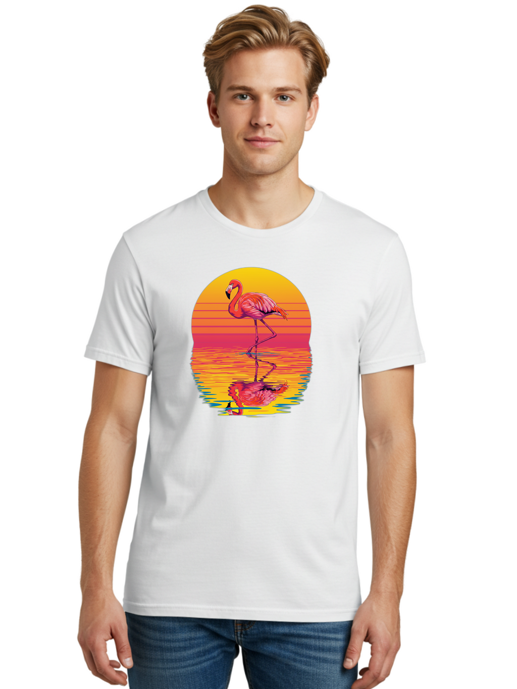 Flamingo-8 Men'S Graphic Tee, 100% Cotton, Comfortable Casual Summer Wear, Machine Washable, Vintage Camera, Old Camera, Antique Camera, Black Camera, Classic Photography, Photography Equipment, Nostalgic Device, Film Camera, Camera Art Bai839