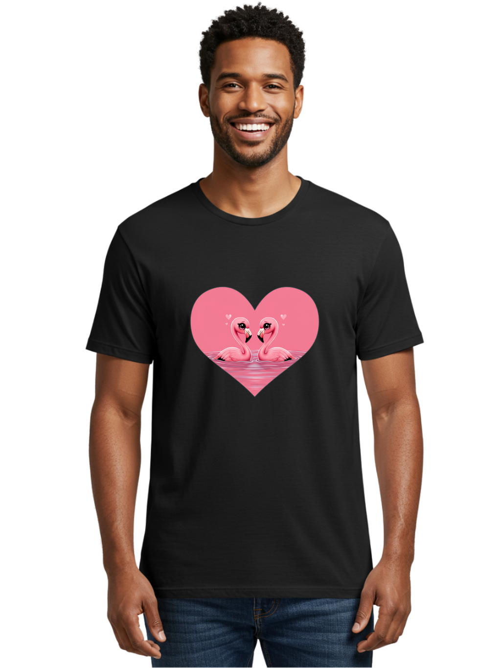 Flamingo-Couple Men'S Graphic Tee, 100% Cotton, Comfortable Casual Summer Wear, Machine Washable, Vintage Camera, Old Camera, Antique Camera, Black Camera, Classic Photography, Photography Equipment, Nostalgic Device, Film Camera, Camera Art Bai841