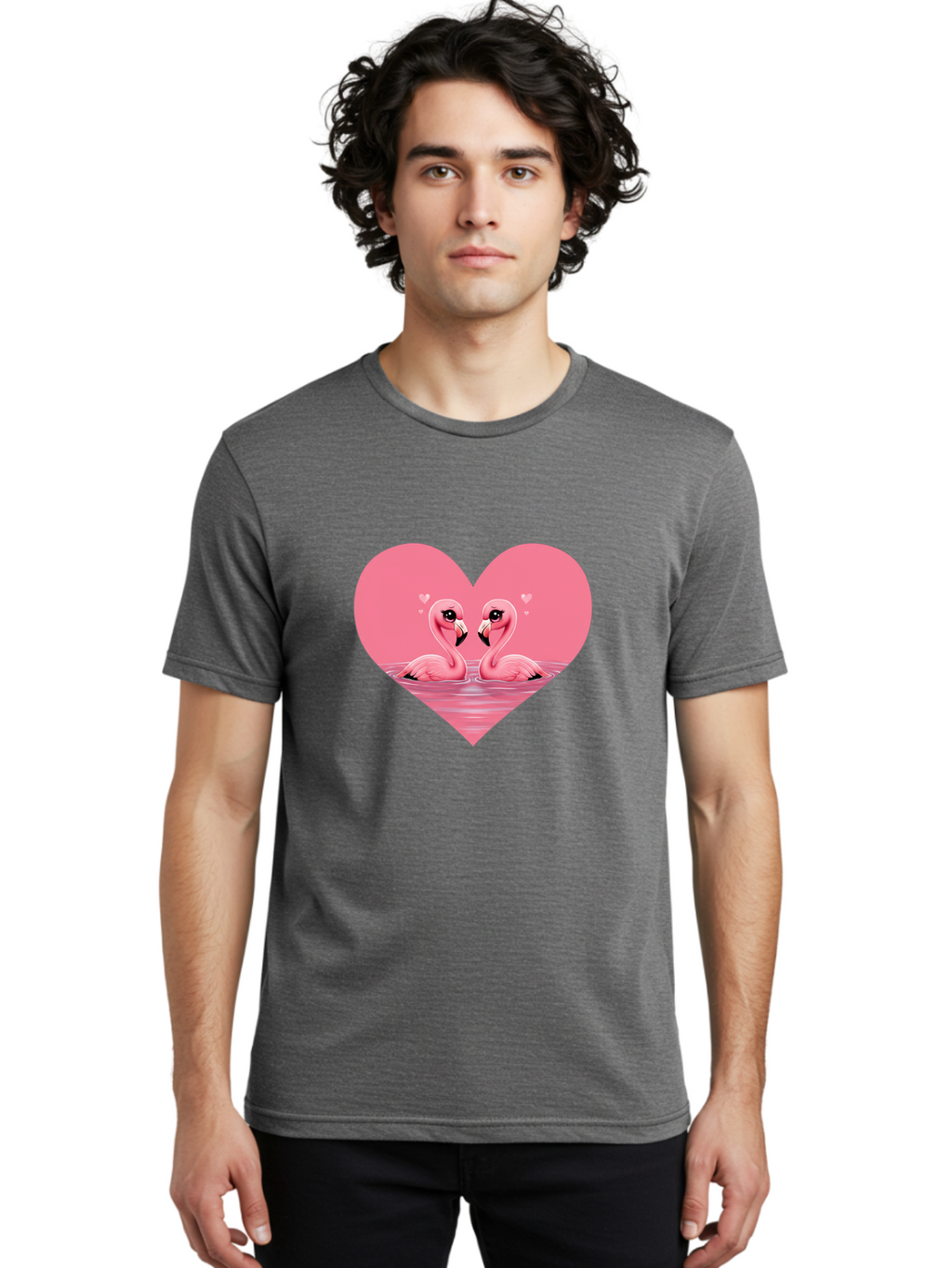 Flamingo-Couple Men'S Graphic Tee, 100% Cotton, Comfortable Casual Summer Wear, Machine Washable, Vintage Camera, Old Camera, Antique Camera, Black Camera, Classic Photography, Photography Equipment, Nostalgic Device, Film Camera, Camera Art Bai841