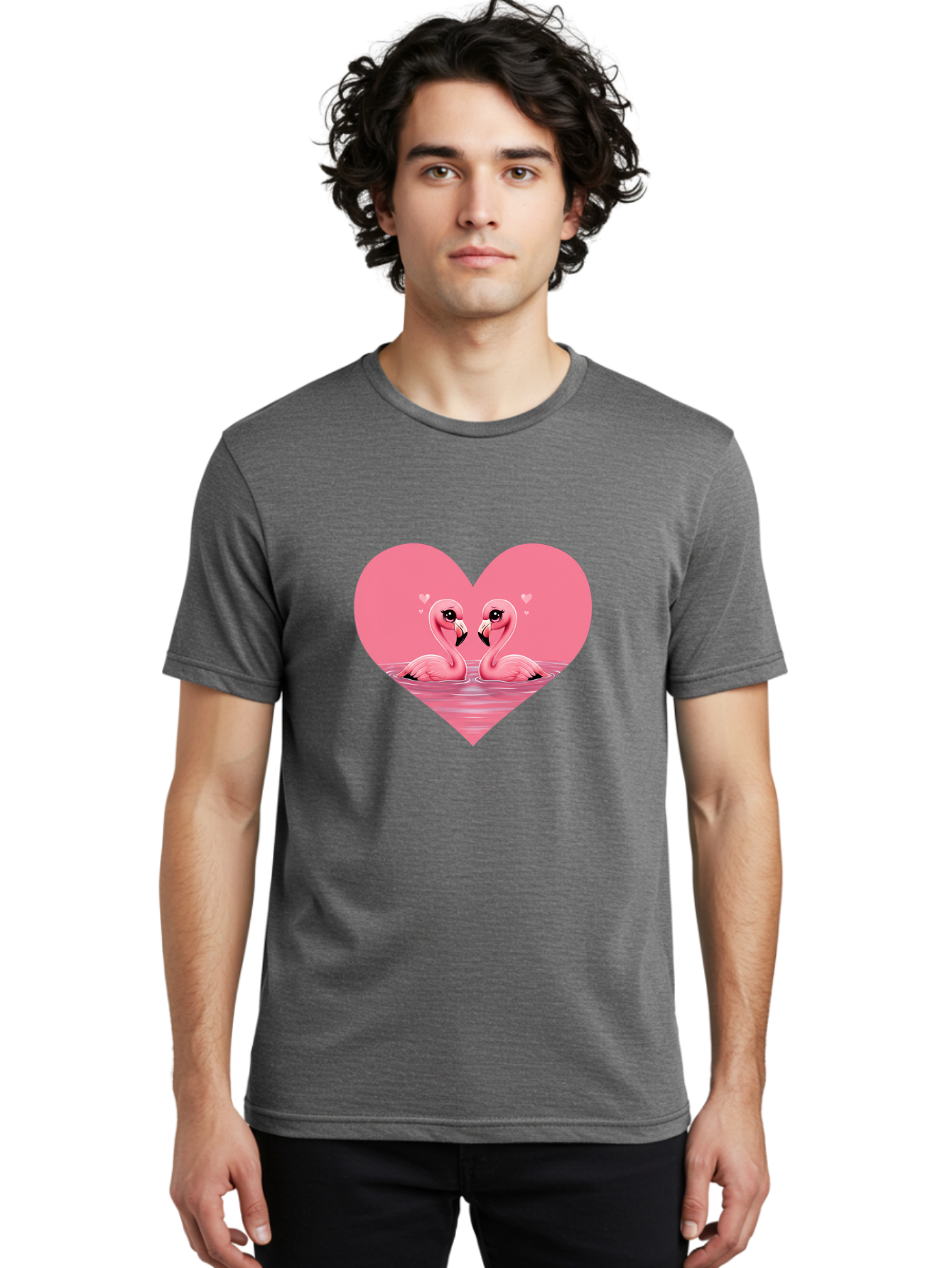 Flamingo-Couple Men'S Graphic Tee, 100% Cotton, Comfortable Casual Summer Wear, Machine Washable, Vintage Camera, Old Camera, Antique Camera, Black Camera, Classic Photography, Photography Equipment, Nostalgic Device, Film Camera, Camera Art Bai841