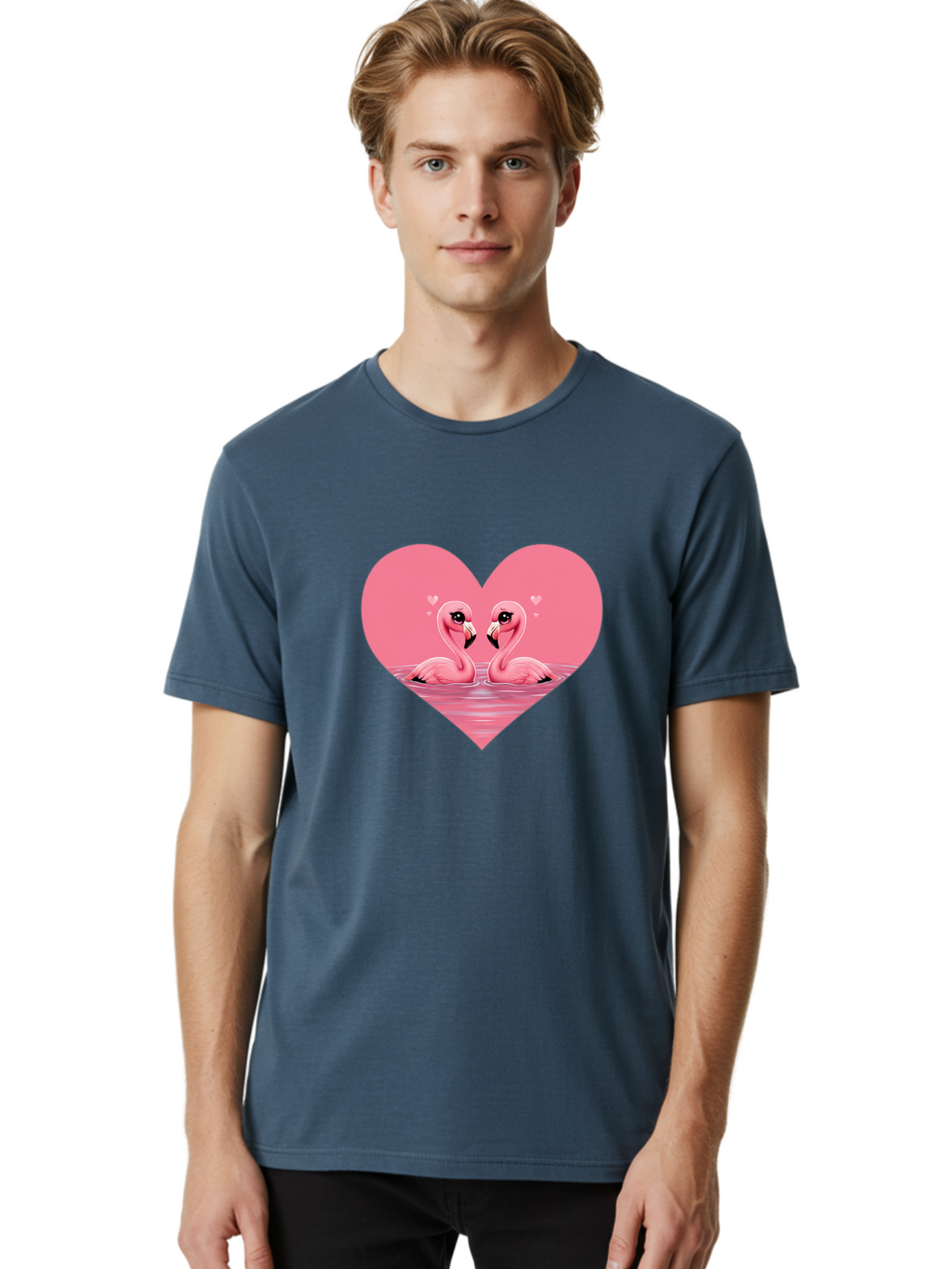 Flamingo-Couple Men'S Graphic Tee, 100% Cotton, Comfortable Casual Summer Wear, Machine Washable, Vintage Camera, Old Camera, Antique Camera, Black Camera, Classic Photography, Photography Equipment, Nostalgic Device, Film Camera, Camera Art Bai841