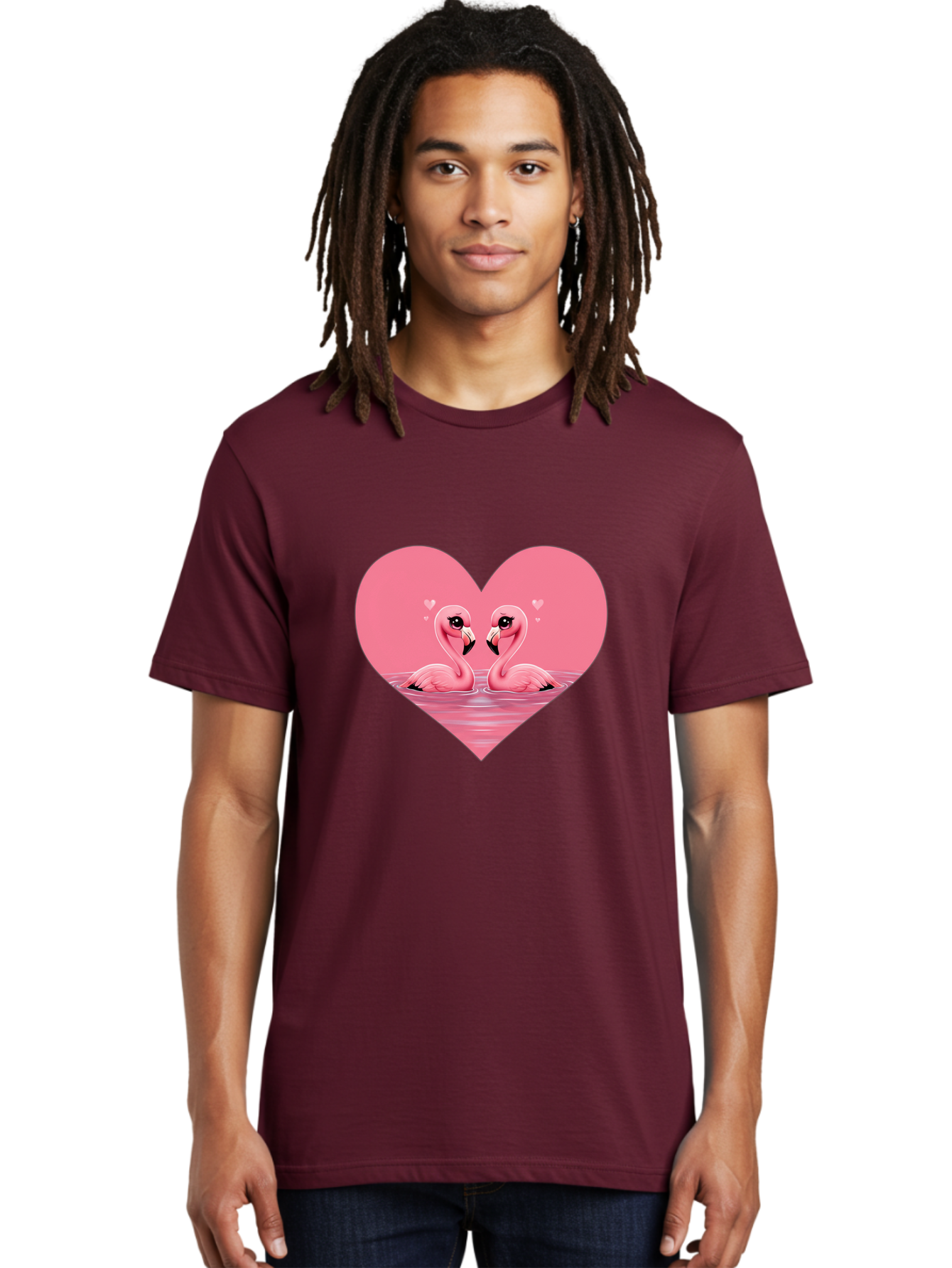 Flamingo-Couple Men'S Graphic Tee, 100% Cotton, Comfortable Casual Summer Wear, Machine Washable, Vintage Camera, Old Camera, Antique Camera, Black Camera, Classic Photography, Photography Equipment, Nostalgic Device, Film Camera, Camera Art Bai841