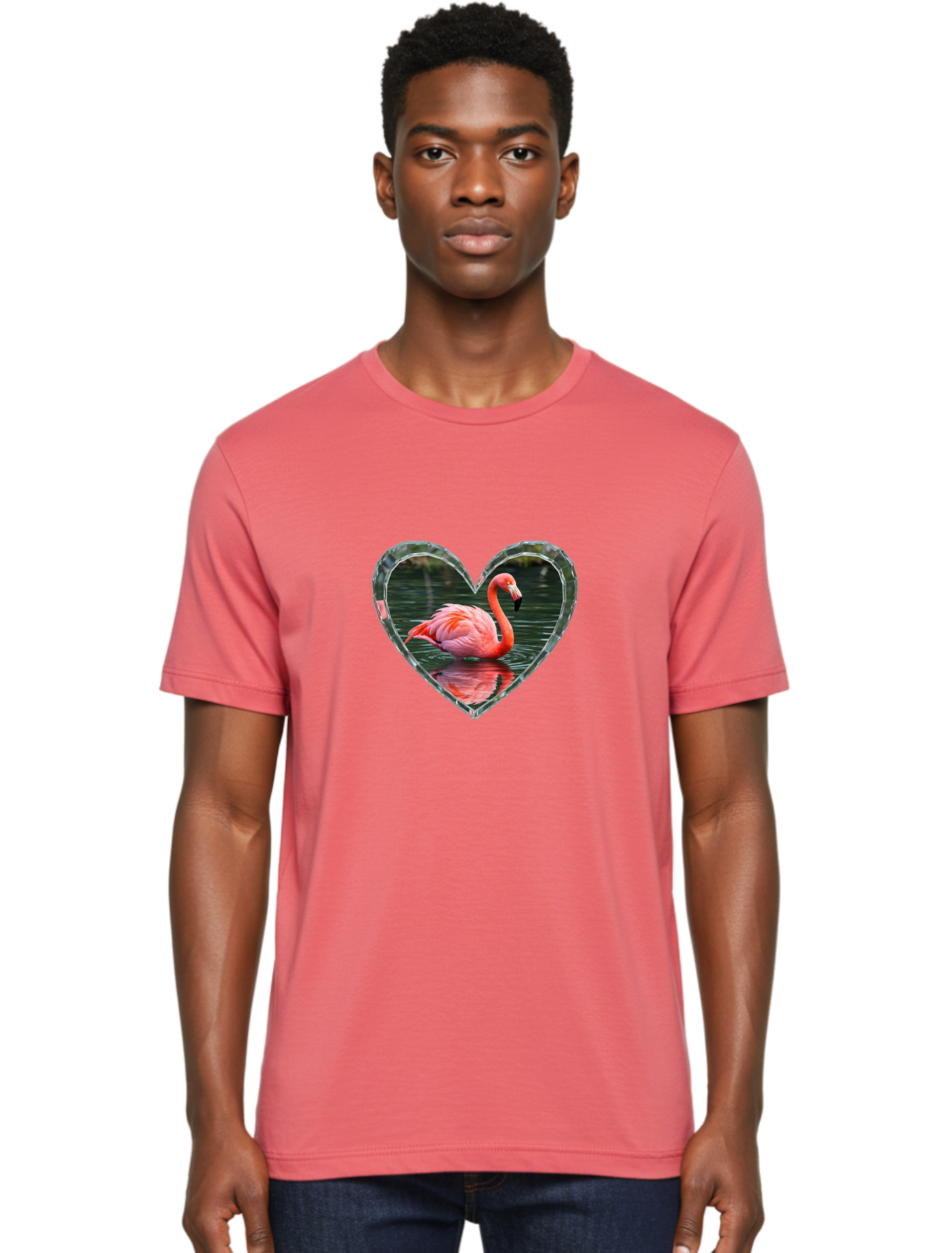 Flamingo-Heart Men'S Graphic Tee, 100% Cotton, Comfortable Casual Summer Wear, Machine Washable, Vintage Camera, Old Camera, Antique Camera, Black Camera, Classic Photography, Photography Equipment, Nostalgic Device, Film Camera, Camera Art Bai843