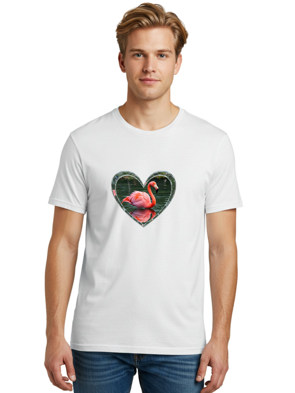 Flamingo-Heart Men'S Graphic Tee, 100% Cotton, Comfortable Casual Summer Wear, Machine Washable, Vintage Camera, Old Camera, Antique Camera, Black Camera, Classic Photography, Photography Equipment, Nostalgic Device, Film Camera, Camera Art Bai843