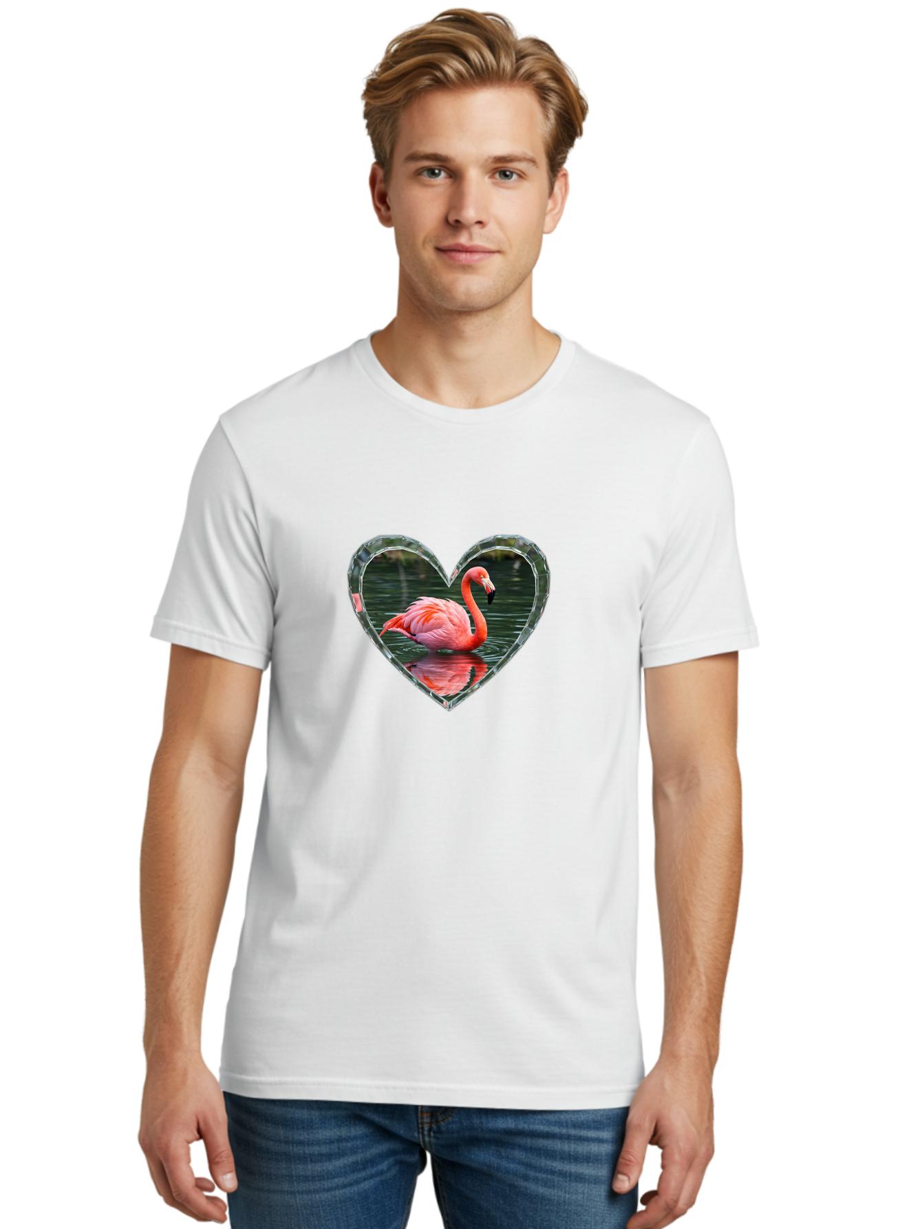 Flamingo-Heart Men'S Graphic Tee, 100% Cotton, Comfortable Casual Summer Wear, Machine Washable, Vintage Camera, Old Camera, Antique Camera, Black Camera, Classic Photography, Photography Equipment, Nostalgic Device, Film Camera, Camera Art Bai843