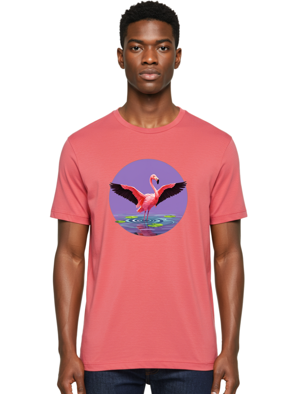Flamingo-In-Water Men'S Graphic Tee, 100% Cotton, Comfortable Casual Summer Wear, Machine Washable, Vintage Camera, Old Camera, Antique Camera, Black Camera, Classic Photography, Photography Equipment, Nostalgic Device, Film Camera, Camera Art Bai845