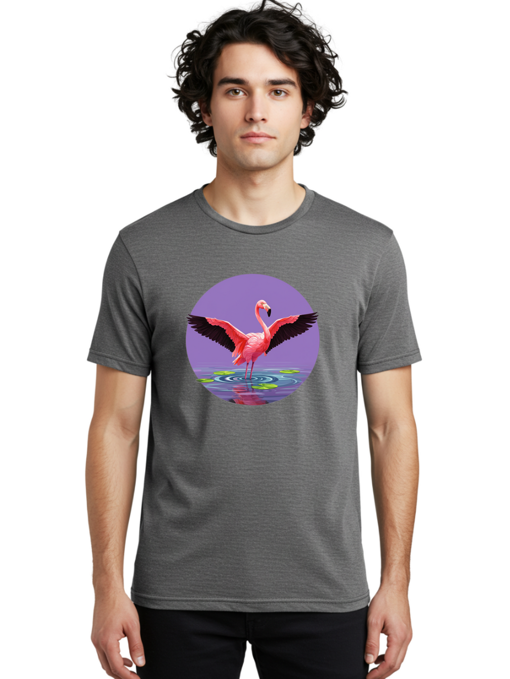 Flamingo-In-Water Men'S Graphic Tee, 100% Cotton, Comfortable Casual Summer Wear, Machine Washable, Vintage Camera, Old Camera, Antique Camera, Black Camera, Classic Photography, Photography Equipment, Nostalgic Device, Film Camera, Camera Art Bai845