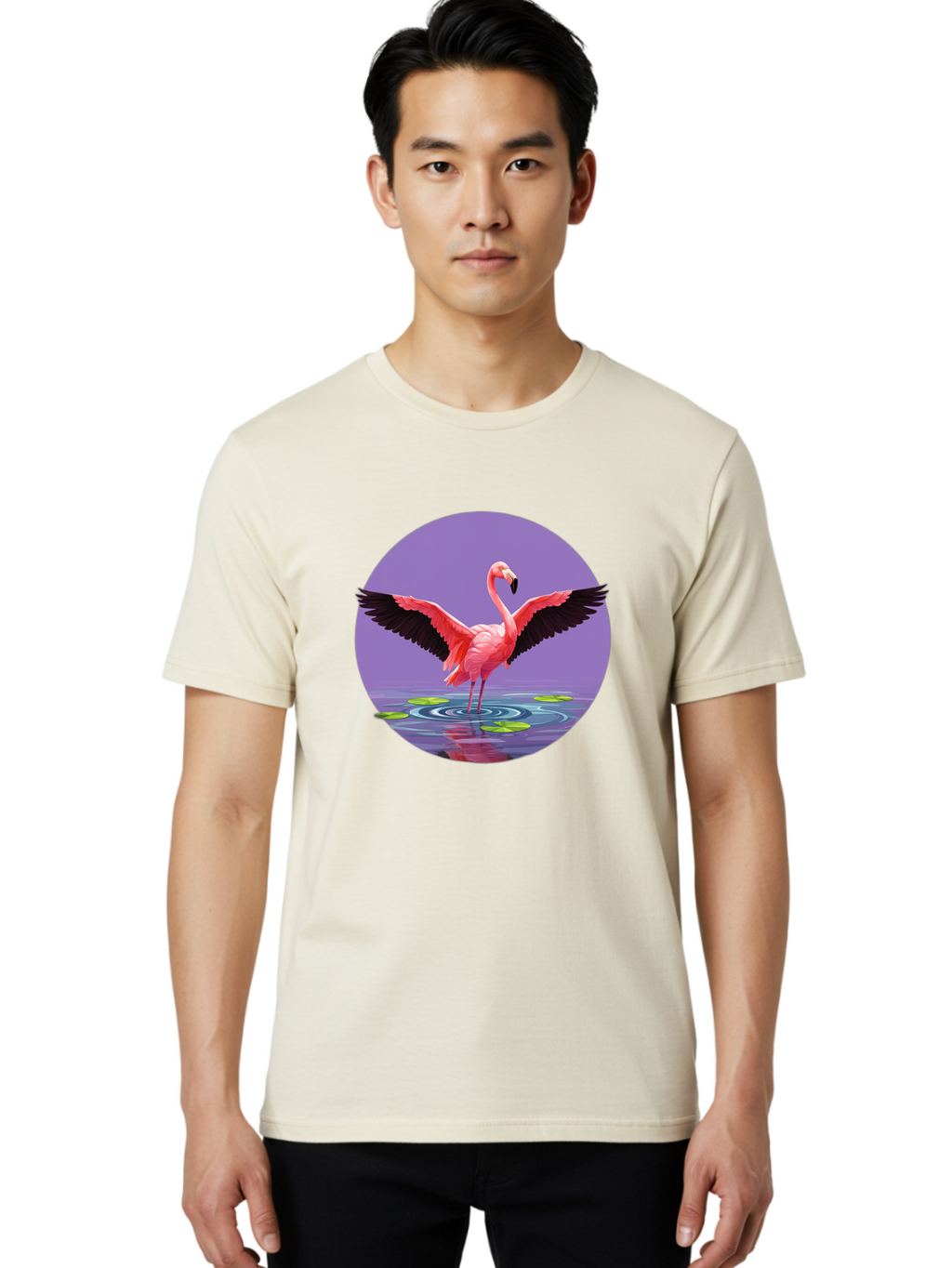 Flamingo-In-Water Men'S Graphic Tee, 100% Cotton, Comfortable Casual Summer Wear, Machine Washable, Vintage Camera, Old Camera, Antique Camera, Black Camera, Classic Photography, Photography Equipment, Nostalgic Device, Film Camera, Camera Art Bai845