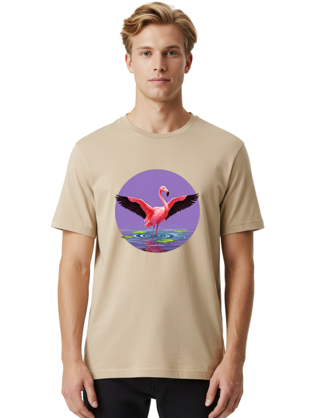 Flamingo-In-Water Men'S Graphic Tee, 100% Cotton, Comfortable Casual Summer Wear, Machine Washable, Vintage Camera, Old Camera, Antique Camera, Black Camera, Classic Photography, Photography Equipment, Nostalgic Device, Film Camera, Camera Art Bai845
