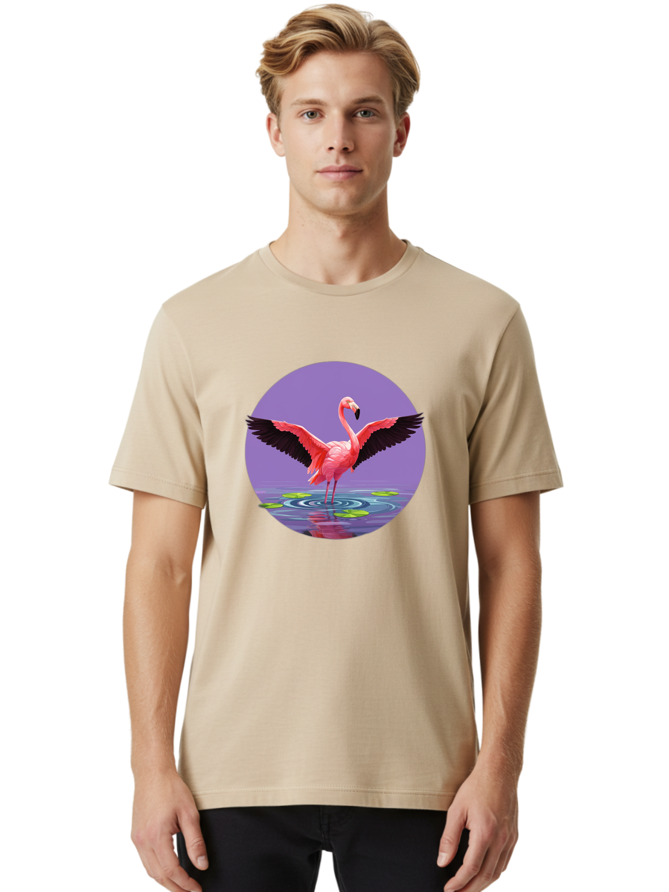 Flamingo-In-Water Men'S Graphic Tee, 100% Cotton, Comfortable Casual Summer Wear, Machine Washable, Vintage Camera, Old Camera, Antique Camera, Black Camera, Classic Photography, Photography Equipment, Nostalgic Device, Film Camera, Camera Art Bai845