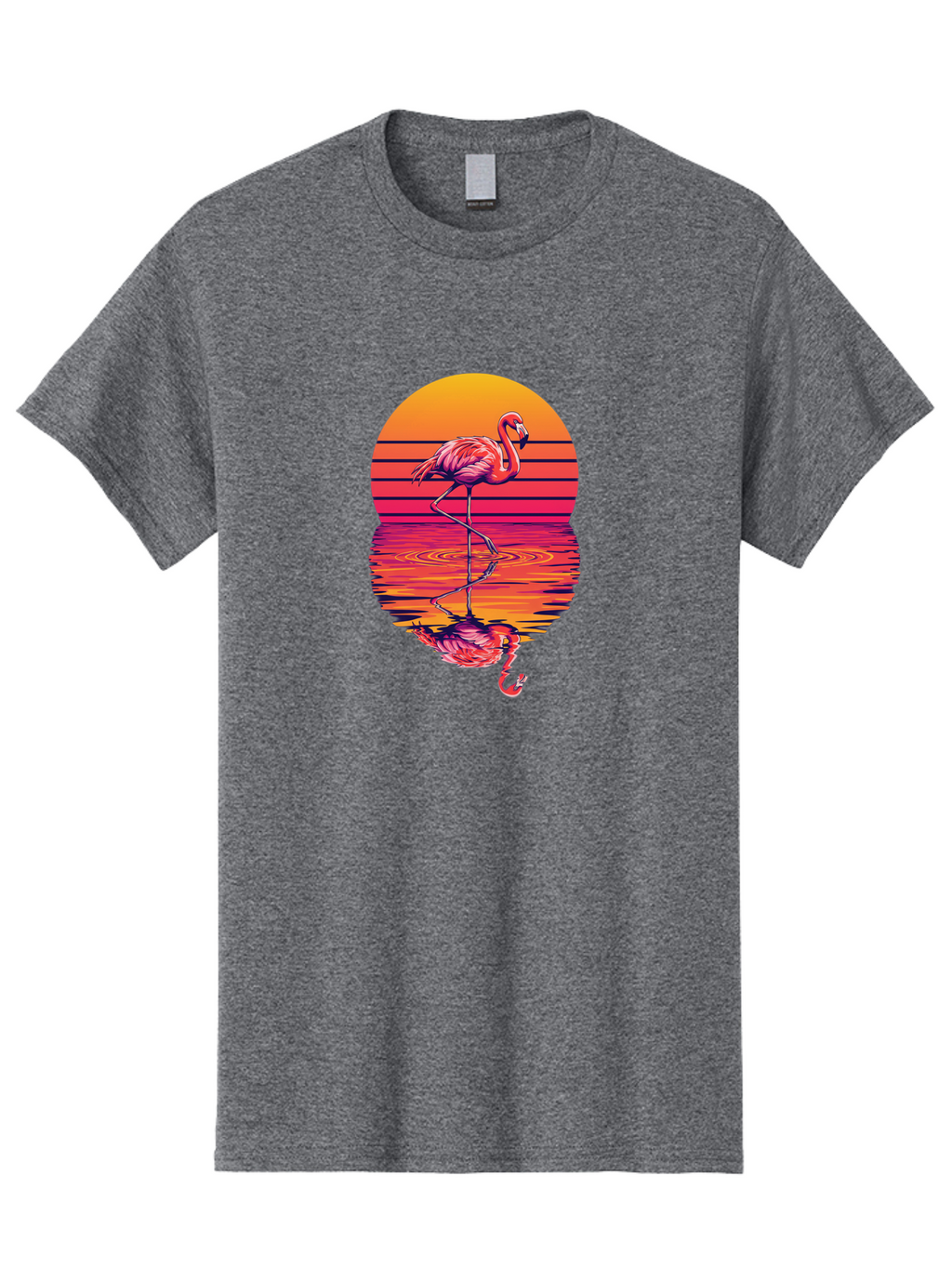 Flamingo-Sunset Men'S Graphic Tee, 100% Cotton, Comfortable Casual Summer Wear, Machine Washable, Vintage Camera, Old Camera, Antique Camera, Black Camera, Classic Photography, Photography Equipment, Nostalgic Device, Film Camera, Camera Art Bai850