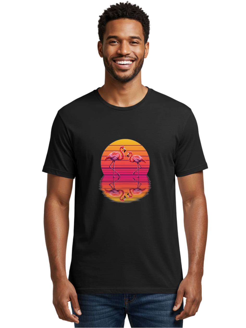 Flamingos-1 Men'S Graphic Tee, 100% Cotton, Comfortable Casual Summer Wear, Machine Washable, Vintage Camera, Old Camera, Antique Camera, Black Camera, Classic Photography, Photography Equipment, Nostalgic Device, Film Camera, Camera Art Bai852