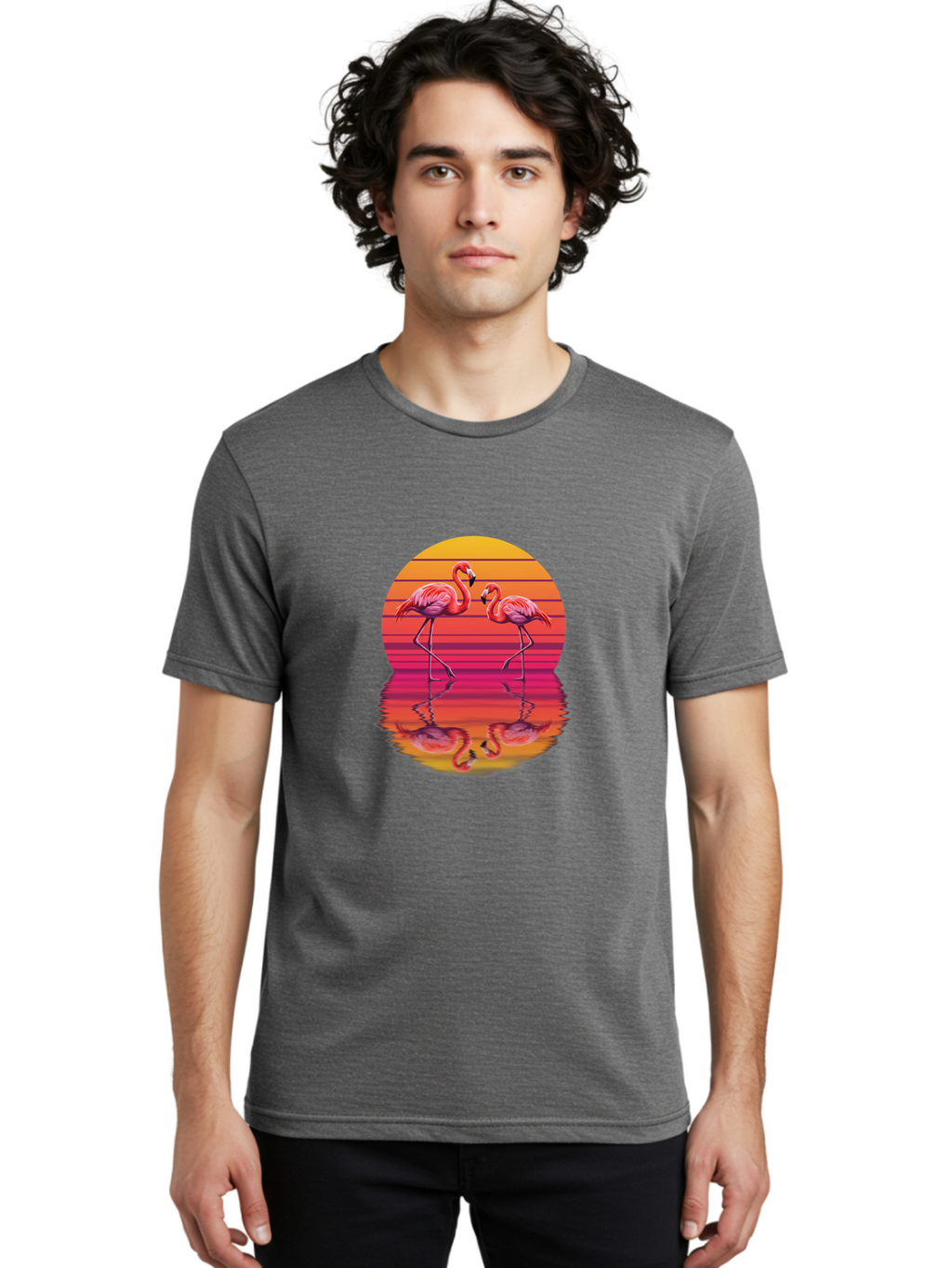 Flamingos-1 Men'S Graphic Tee, 100% Cotton, Comfortable Casual Summer Wear, Machine Washable, Vintage Camera, Old Camera, Antique Camera, Black Camera, Classic Photography, Photography Equipment, Nostalgic Device, Film Camera, Camera Art Bai852
