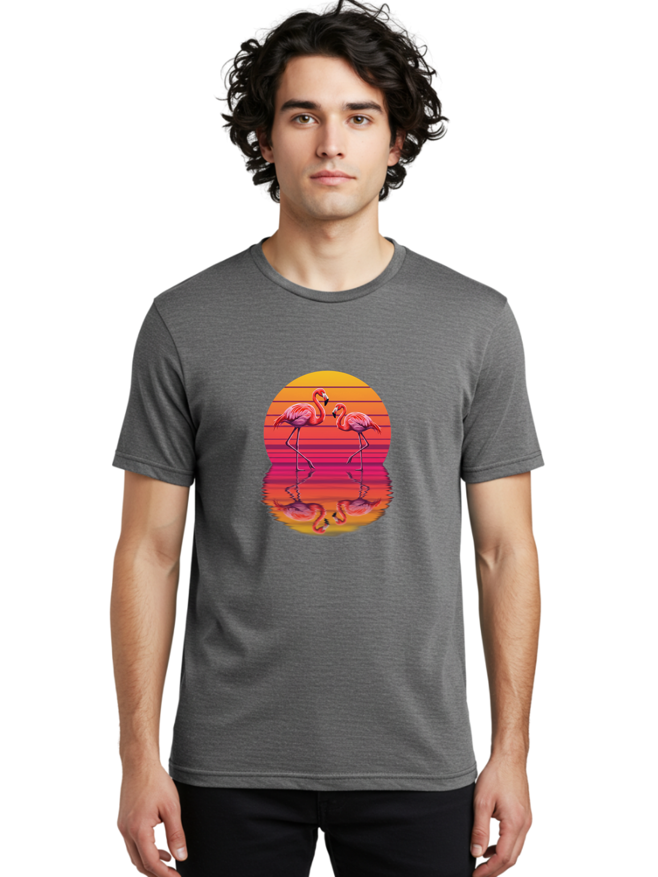 Flamingos-1 Men'S Graphic Tee, 100% Cotton, Comfortable Casual Summer Wear, Machine Washable, Vintage Camera, Old Camera, Antique Camera, Black Camera, Classic Photography, Photography Equipment, Nostalgic Device, Film Camera, Camera Art Bai852