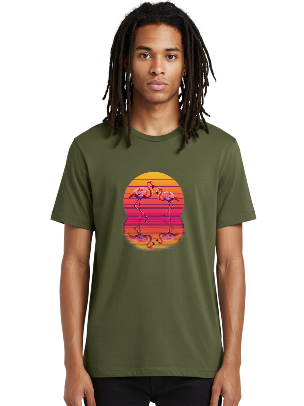Flamingos-1 Men'S Graphic Tee, 100% Cotton, Comfortable Casual Summer Wear, Machine Washable, Vintage Camera, Old Camera, Antique Camera, Black Camera, Classic Photography, Photography Equipment, Nostalgic Device, Film Camera, Camera Art Bai852