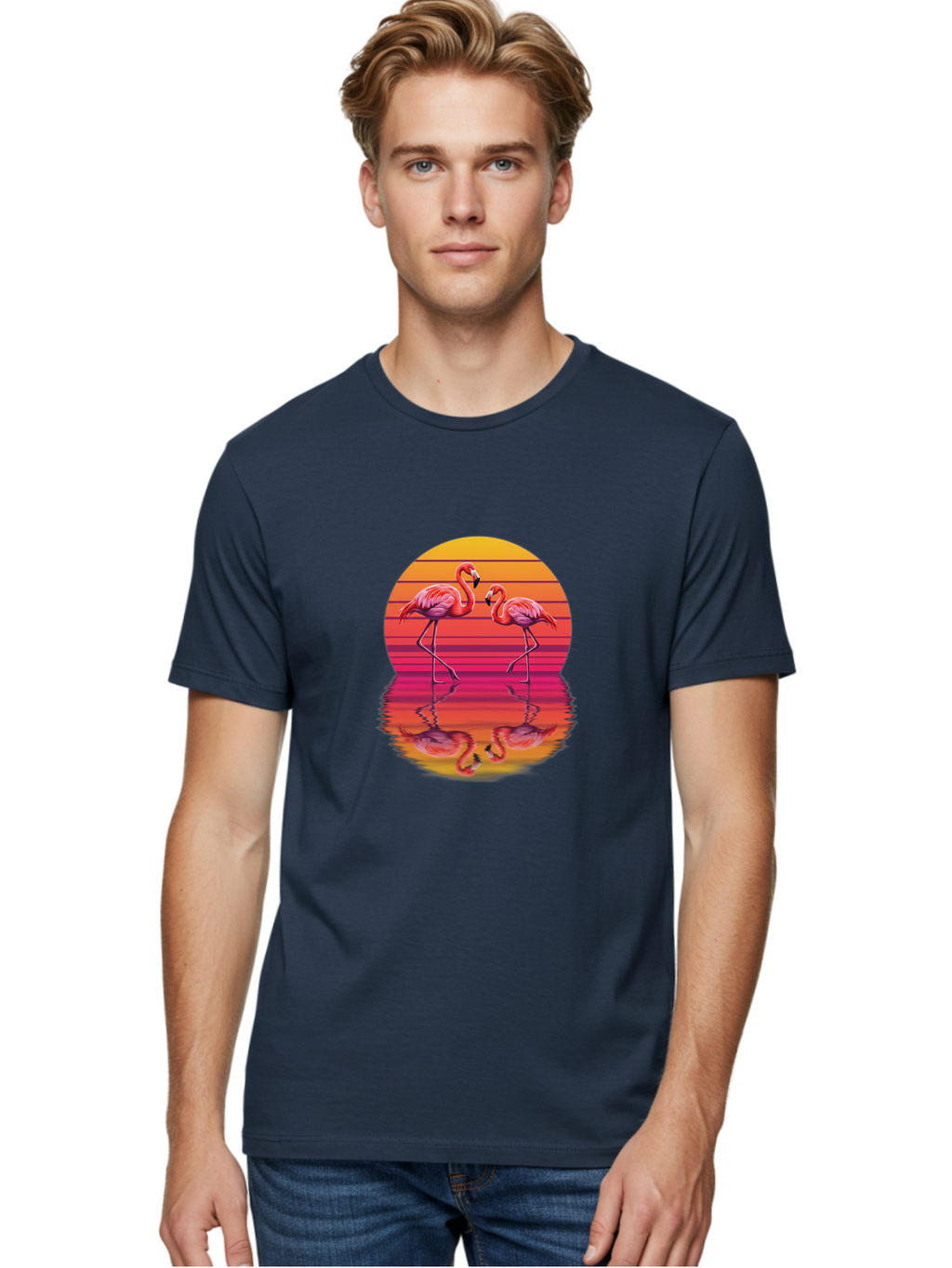 Flamingos-1 Men'S Graphic Tee, 100% Cotton, Comfortable Casual Summer Wear, Machine Washable, Vintage Camera, Old Camera, Antique Camera, Black Camera, Classic Photography, Photography Equipment, Nostalgic Device, Film Camera, Camera Art Bai852