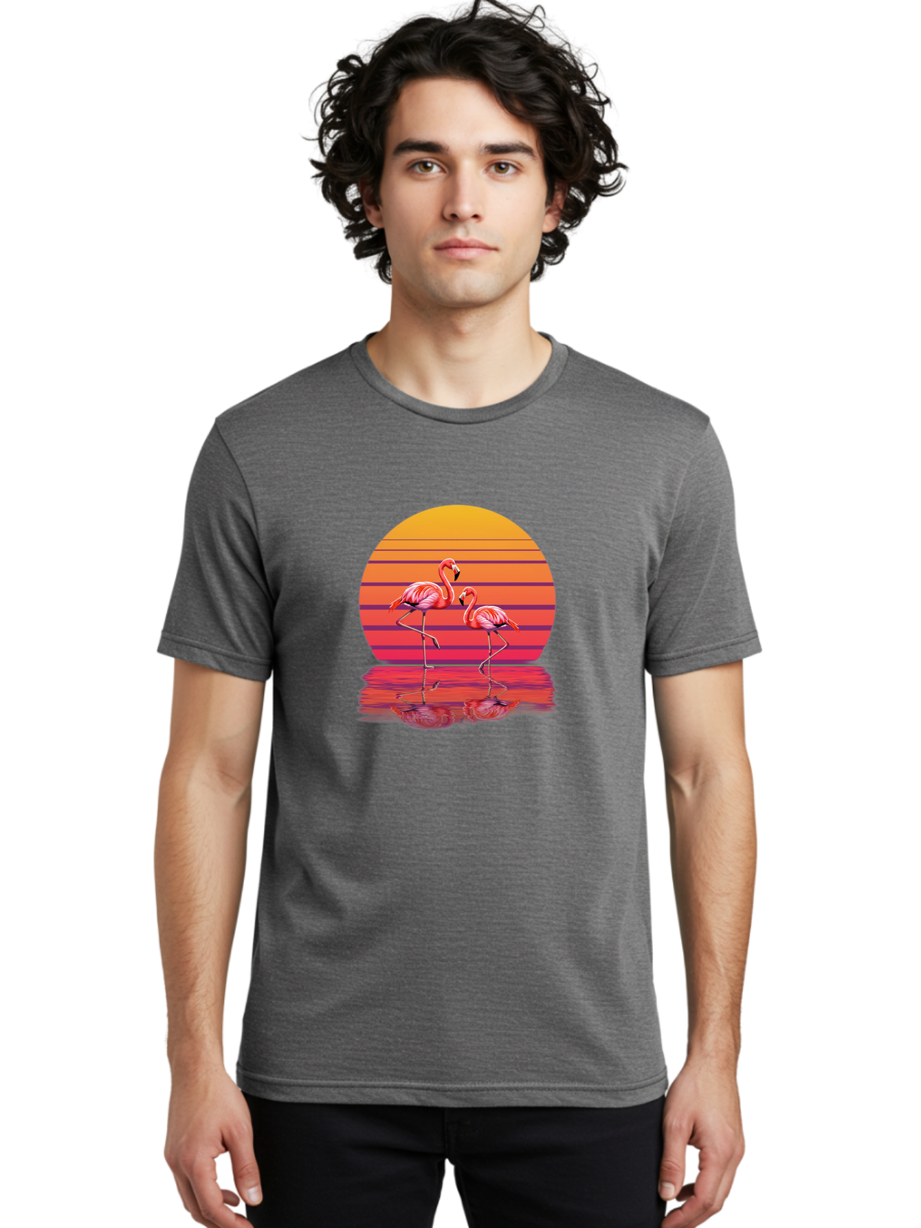 Flamingos-3 Men'S Graphic Tee, 100% Cotton, Comfortable Casual Summer Wear, Machine Washable, Vintage Camera, Old Camera, Antique Camera, Black Camera, Classic Photography, Photography Equipment, Nostalgic Device, Film Camera, Camera Art Bai854