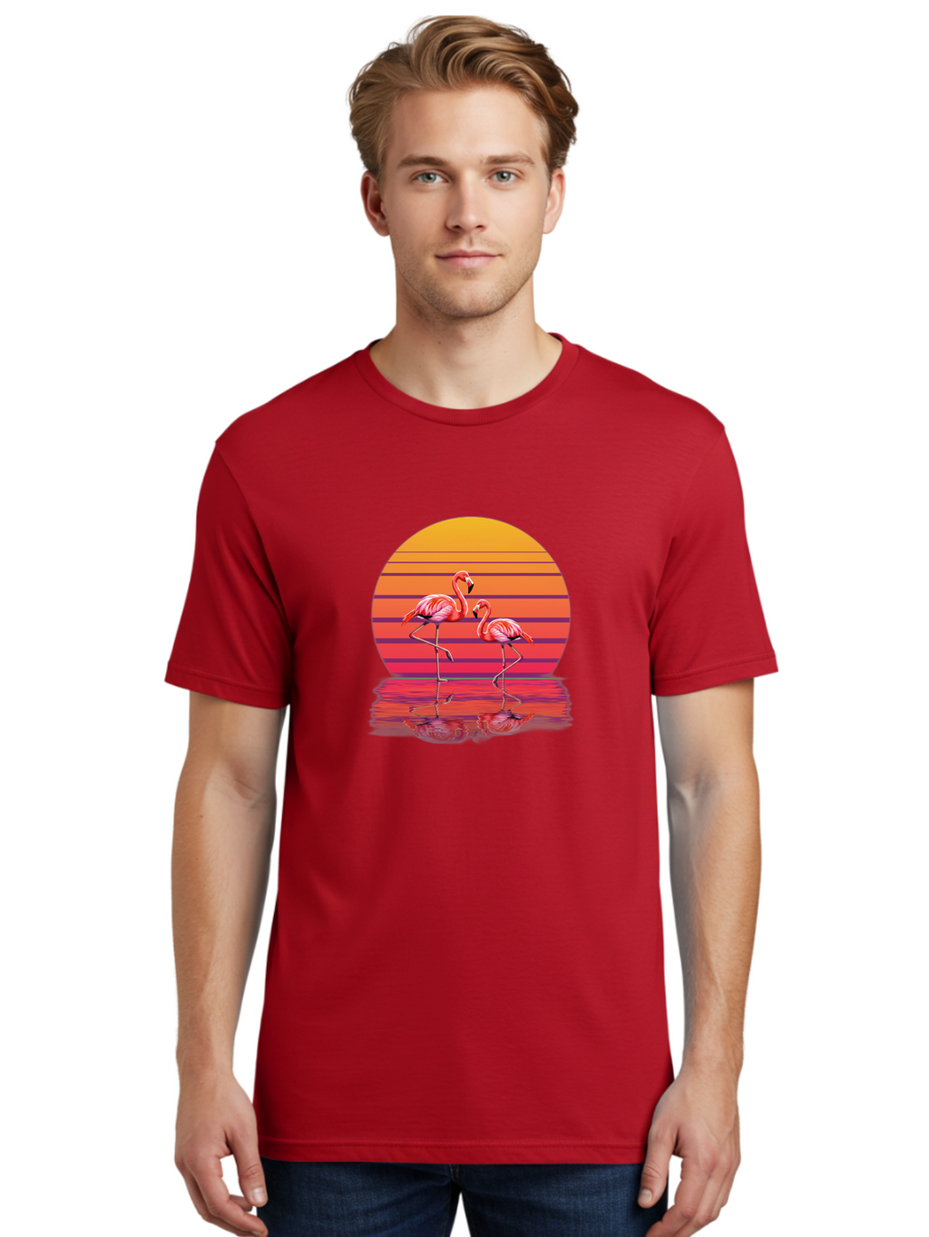 Flamingos-3 Men'S Graphic Tee, 100% Cotton, Comfortable Casual Summer Wear, Machine Washable, Vintage Camera, Old Camera, Antique Camera, Black Camera, Classic Photography, Photography Equipment, Nostalgic Device, Film Camera, Camera Art Bai854
