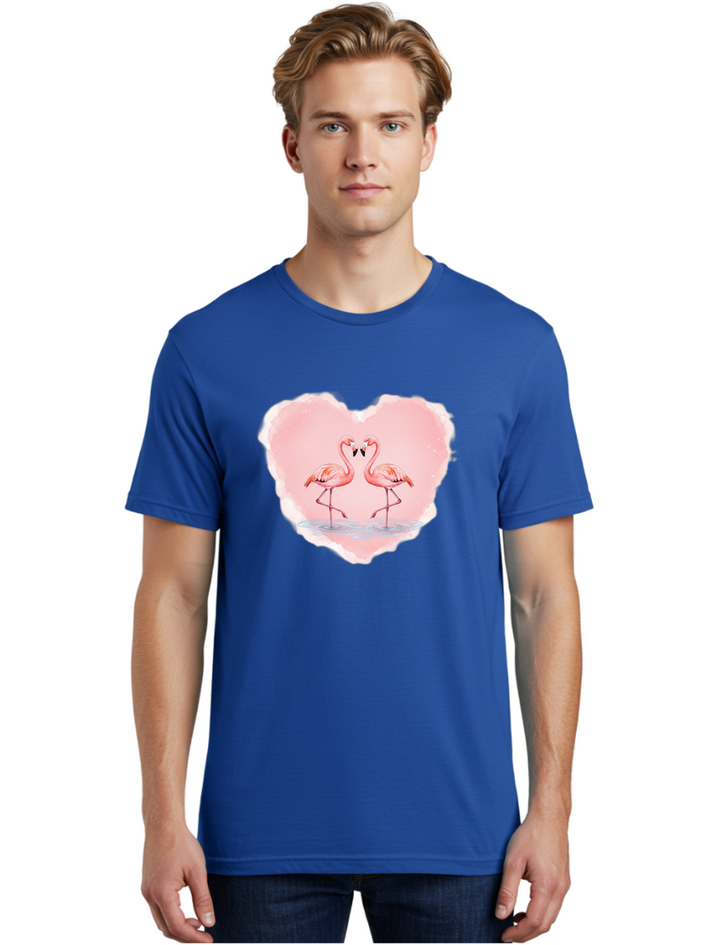 Flamingos-Forming-Heart Men'S Graphic Tee, 100% Cotton, Comfortable Casual Summer Wear, Machine Washable, Vintage Camera, Old Camera, Antique Camera, Black Camera, Classic Photography, Photography Equipment, Nostalgic Device, Film Camera, Bai858