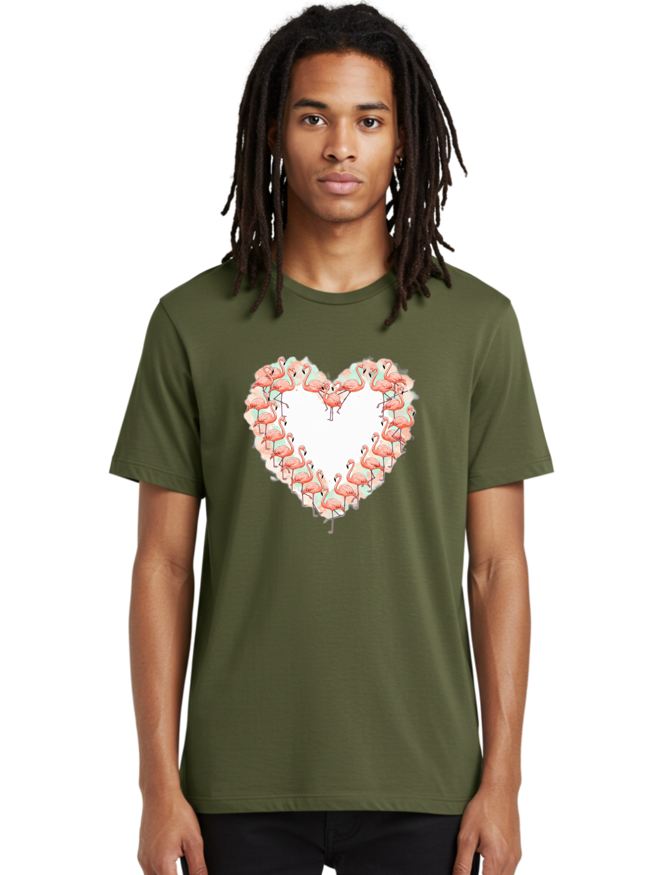 Flamingos-Heart-2 Men'S Graphic Tee, 100% Cotton, Comfortable Casual Summer Wear, Machine Washable, Vintage Camera, Old Camera, Antique Camera, Black Camera, Classic Photography, Photography Equipment, Nostalgic Device, Film Camera, Camera Art Bai860